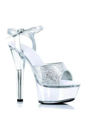 601-JULIET-G Platform Sandal  | Silver Glitter