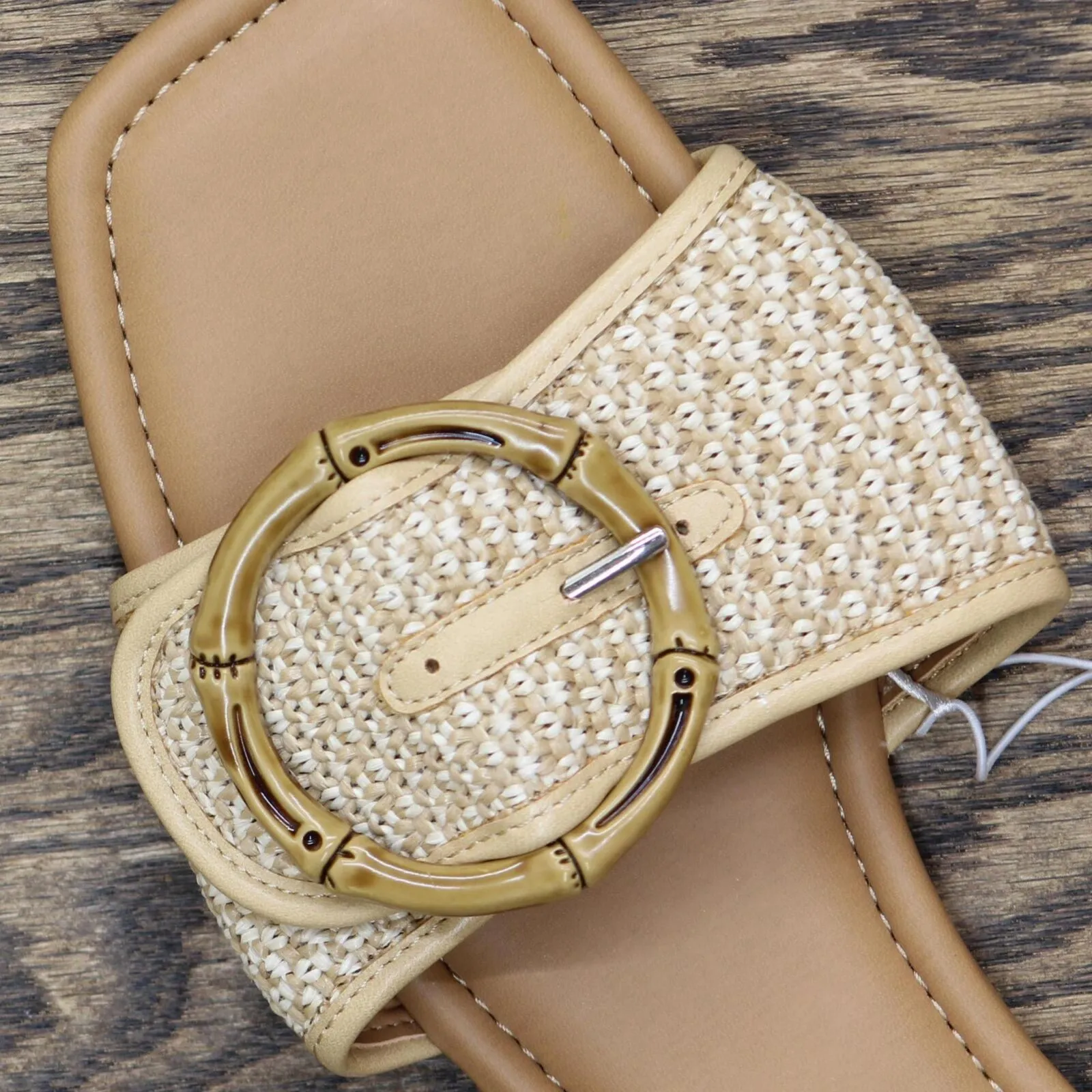 A New Day Womens Buckle Slip On Sandals 167602b39c8b1a Brown 11M