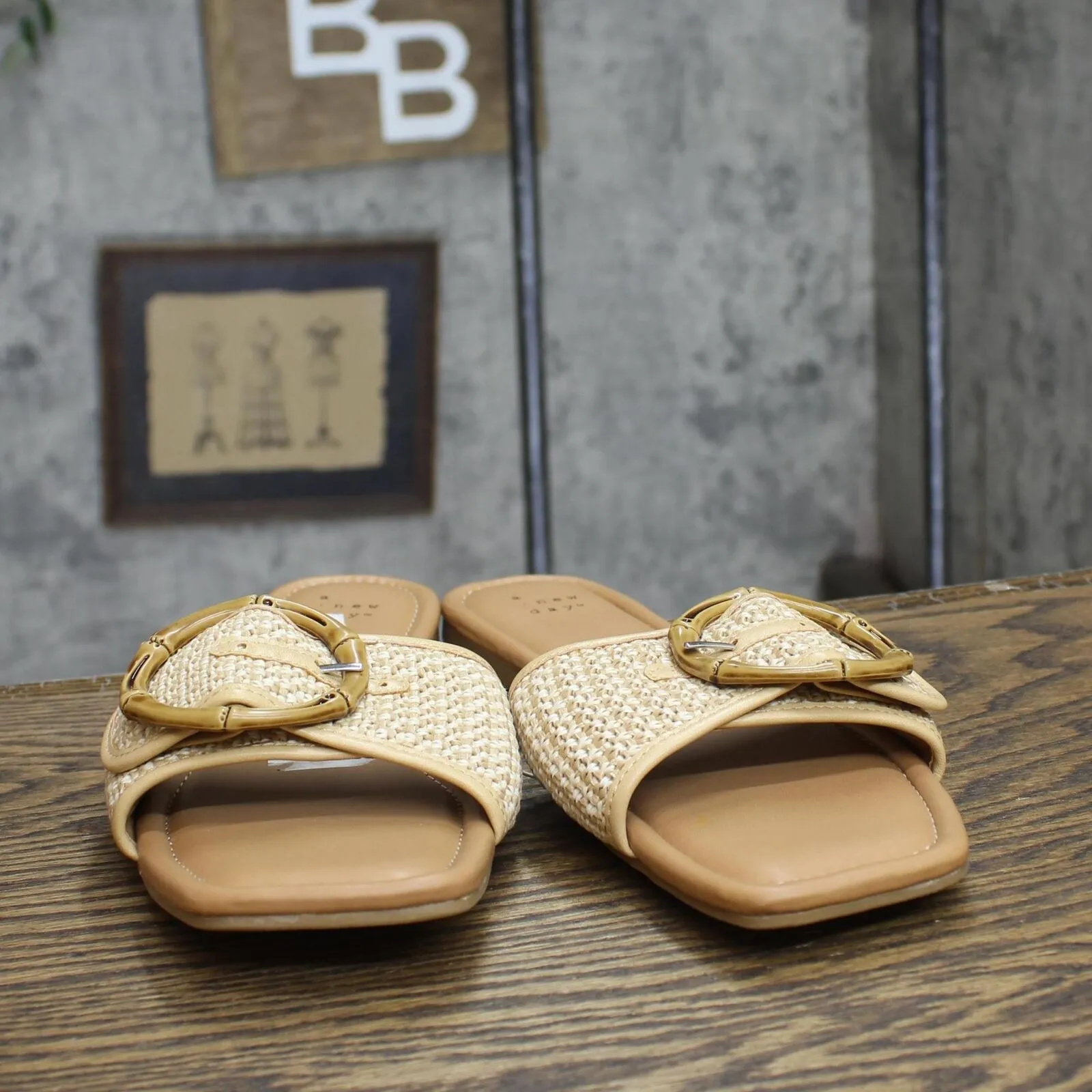 A New Day Womens Buckle Slip On Sandals 167602b39c8b1a Brown 11M