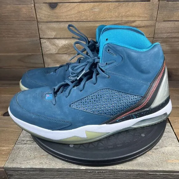 Air Jordan Mens Size 11.5 Flight Remix Blue 679680-463 Basketball Sneakers Shoes