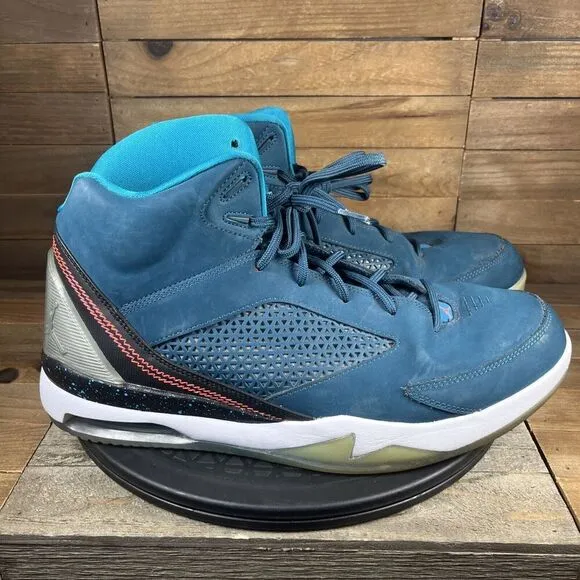 Air Jordan Mens Size 11.5 Flight Remix Blue 679680-463 Basketball Sneakers Shoes