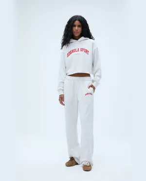 AS Raw Hem Straight Leg Sweatpants - Light Grey Melange/Classic Red