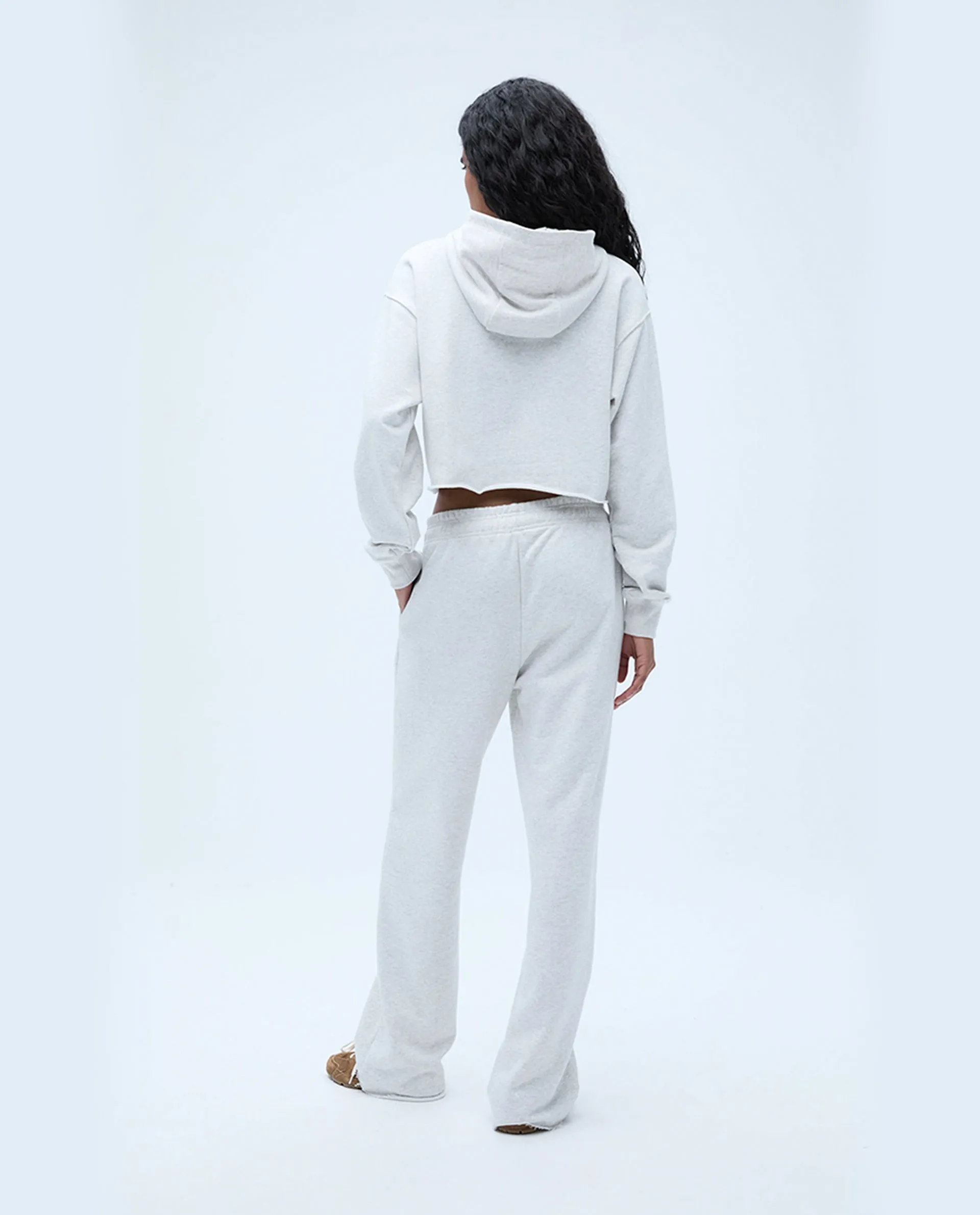 AS Raw Hem Straight Leg Sweatpants - Light Grey Melange/Classic Red