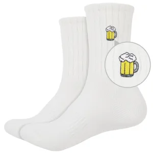 Basic Crew Socks with Beer Stein Embroidery