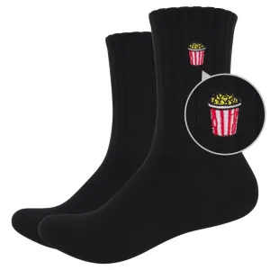Basic Crew Socks with Popcorn Embroidery