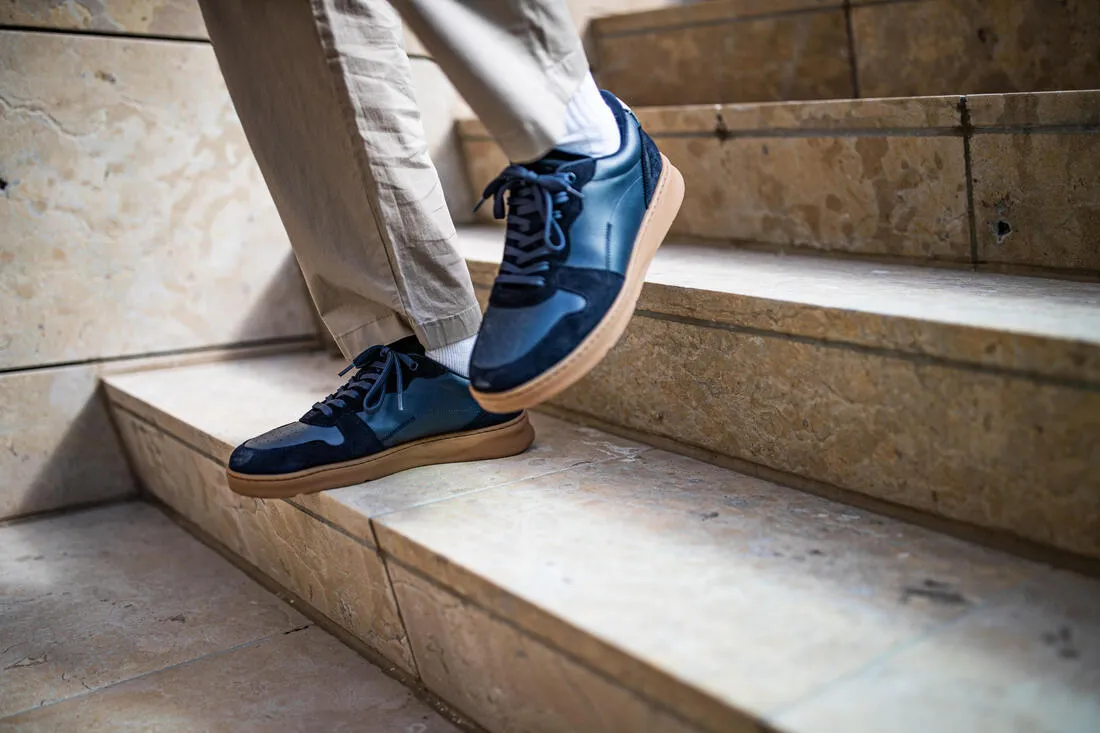 Baskets de marche en cuir homme, Walk Protect blanche