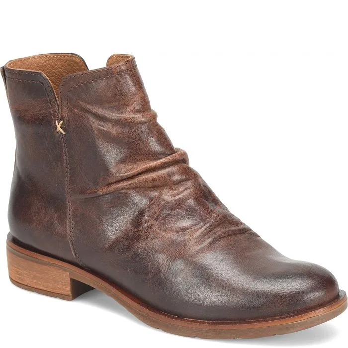 Beckie leather slouchy bootie in cognac