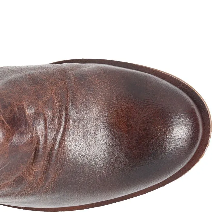 Beckie leather slouchy bootie in cognac