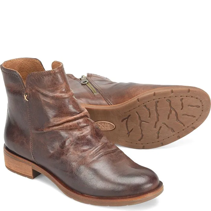 Beckie leather slouchy bootie in cognac