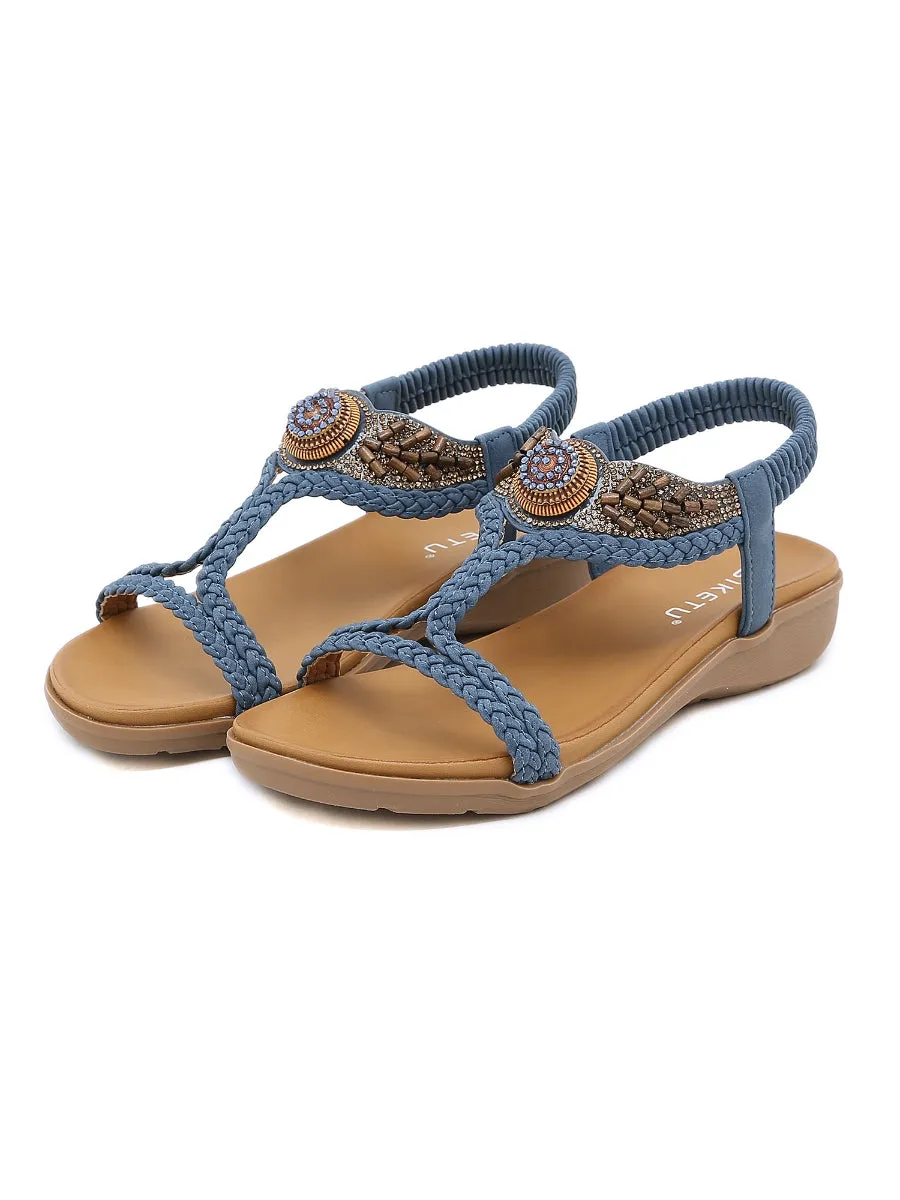 Bohemia Wing Beaded Slingback Blue