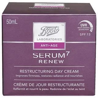 Boots Laboratories Serum 7 Renew Restructuring Day Cream SPF15 50mL