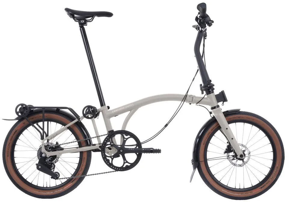Brompton G Line with Rack Small Folding Bike - Traildust White