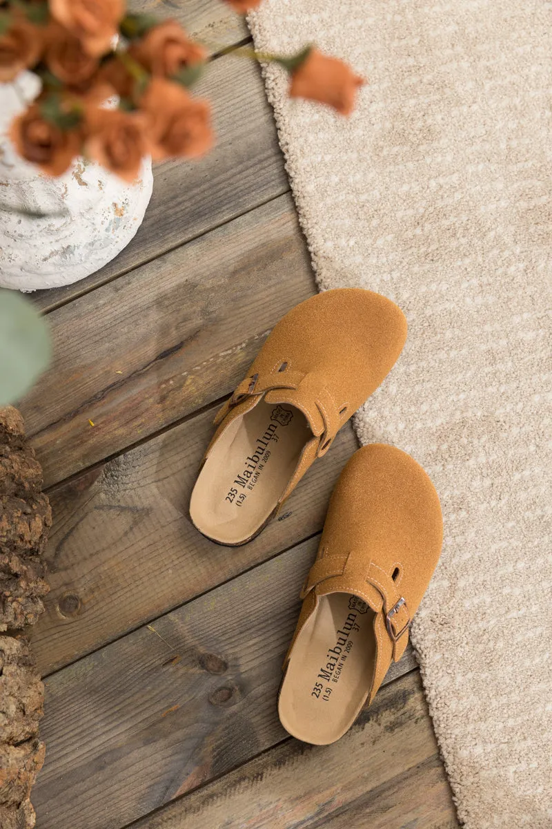 Buckle Suede Classic Ginger Clogs