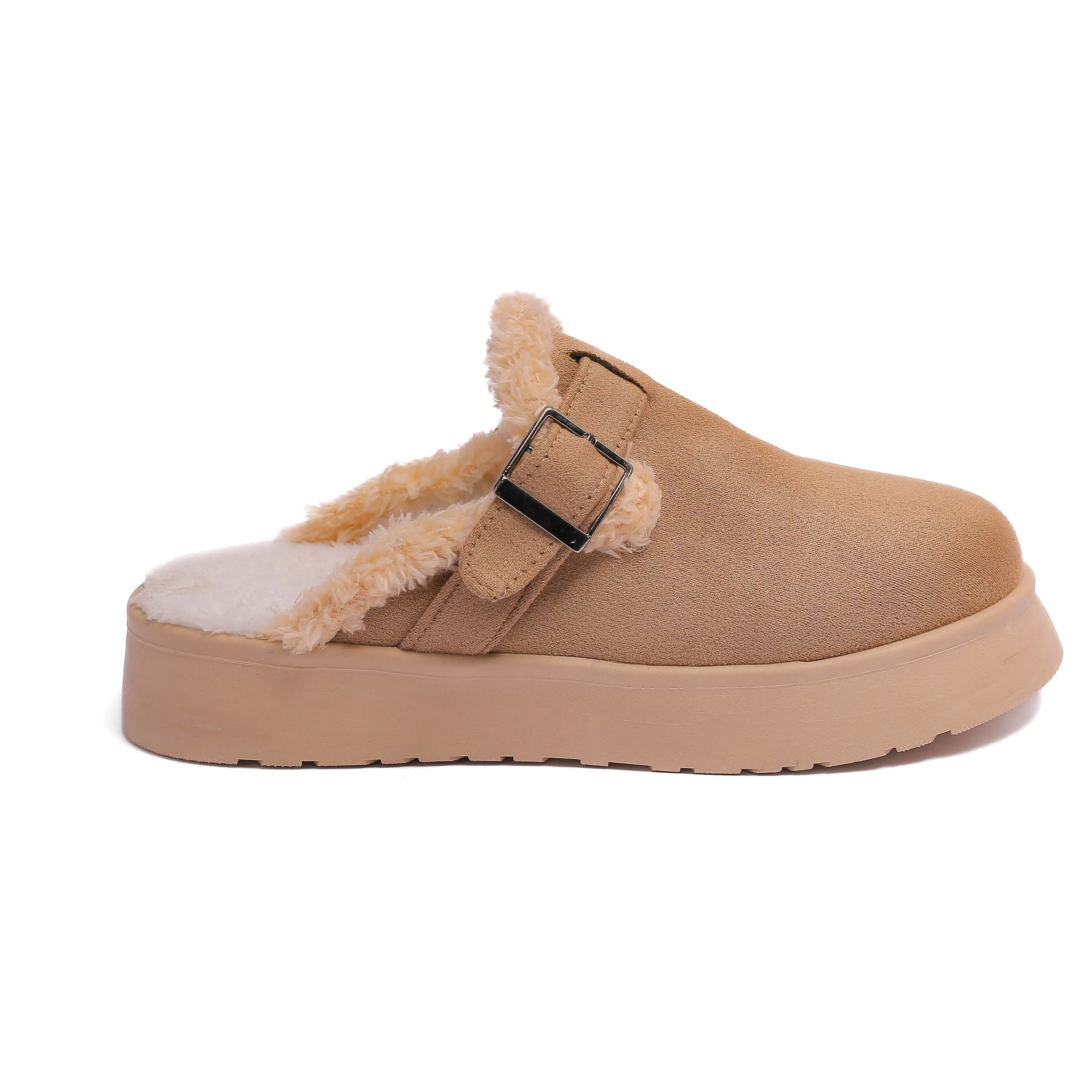 Casual Warm Winter Clogs Model t6008 beige