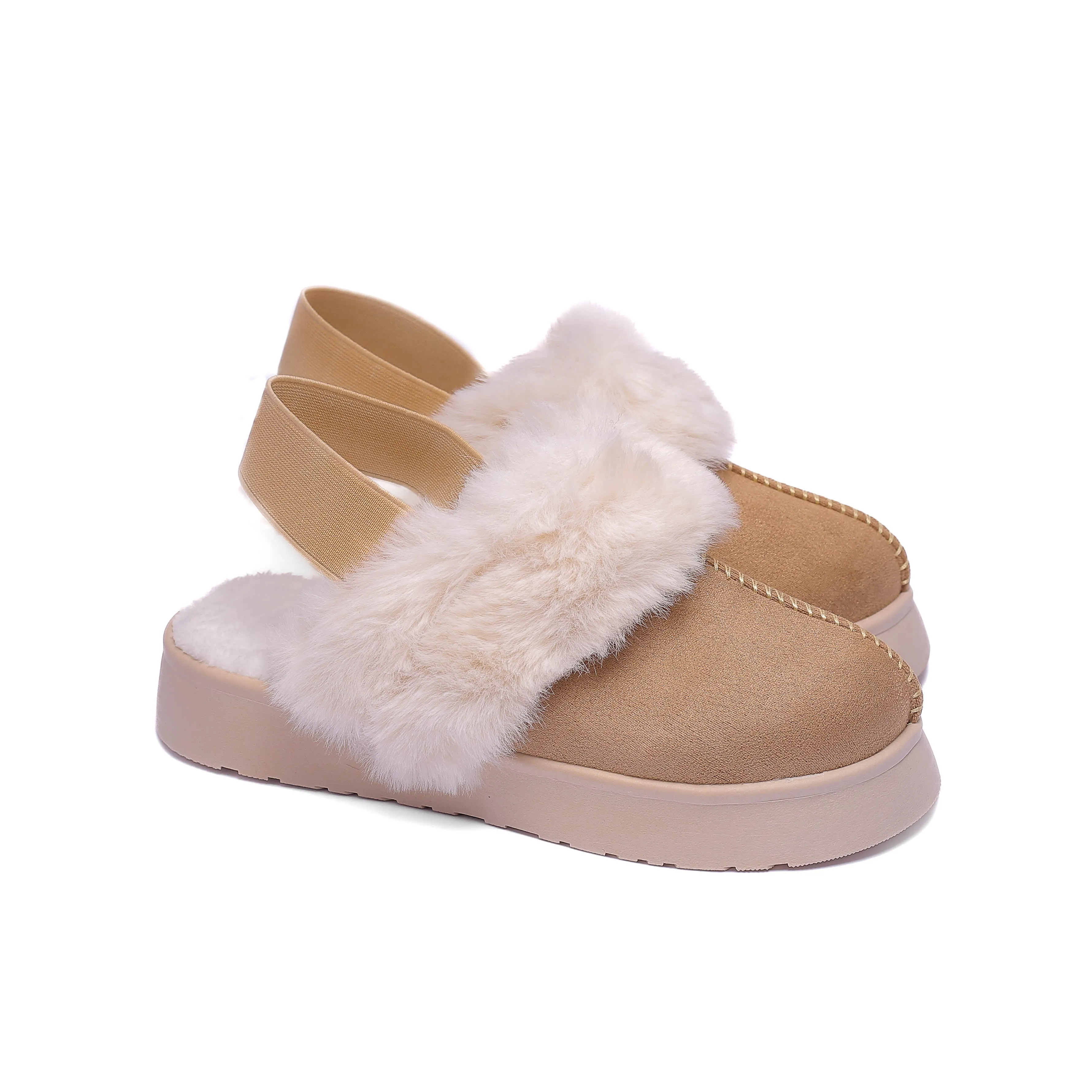 Casual Warm Winter Clogs Model t6010 BEIGE