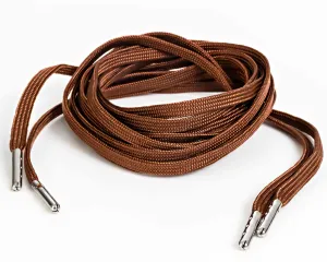 Chocolate Flat Shoe Laces Steel Tip