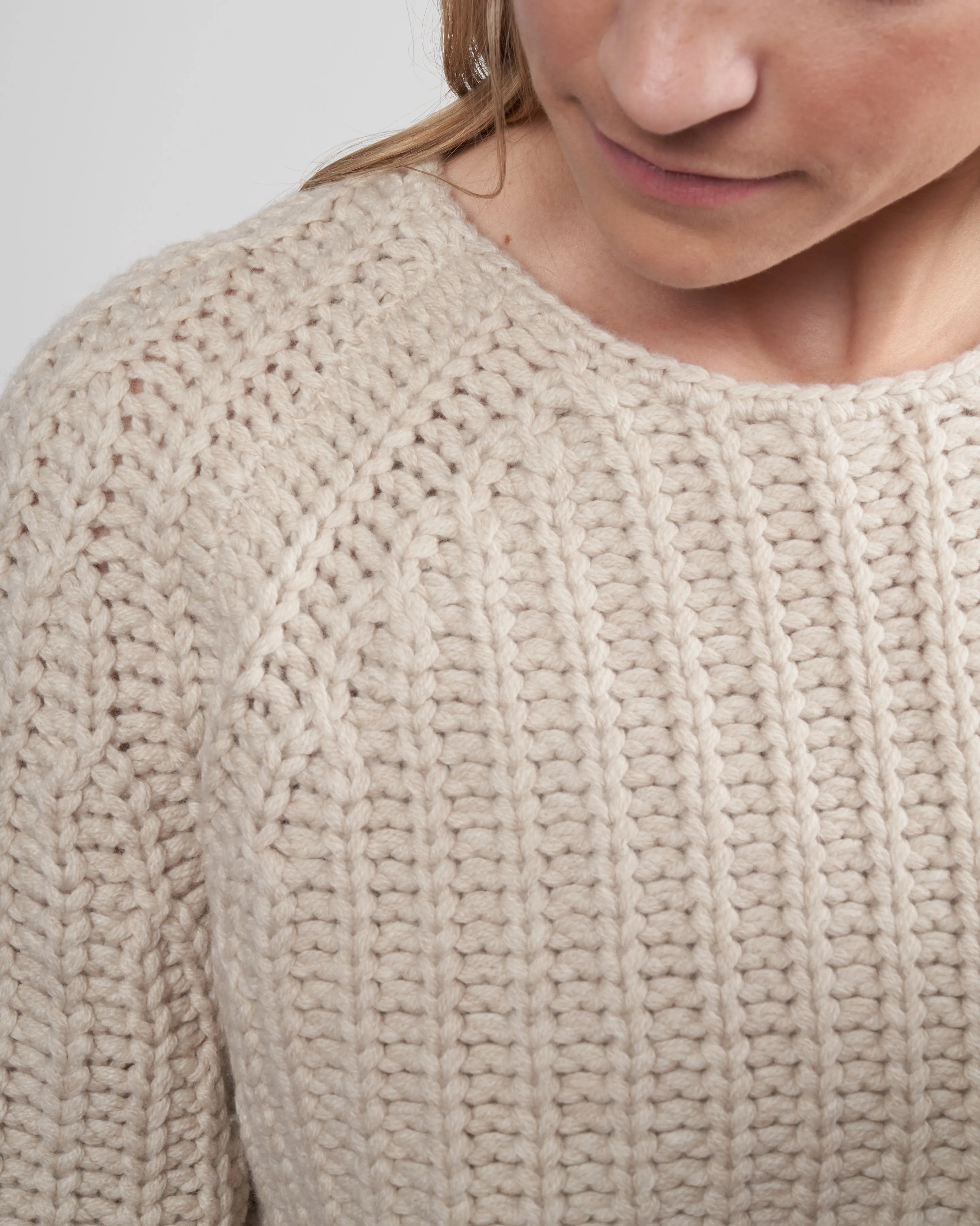 chunky cropped sweater - off white