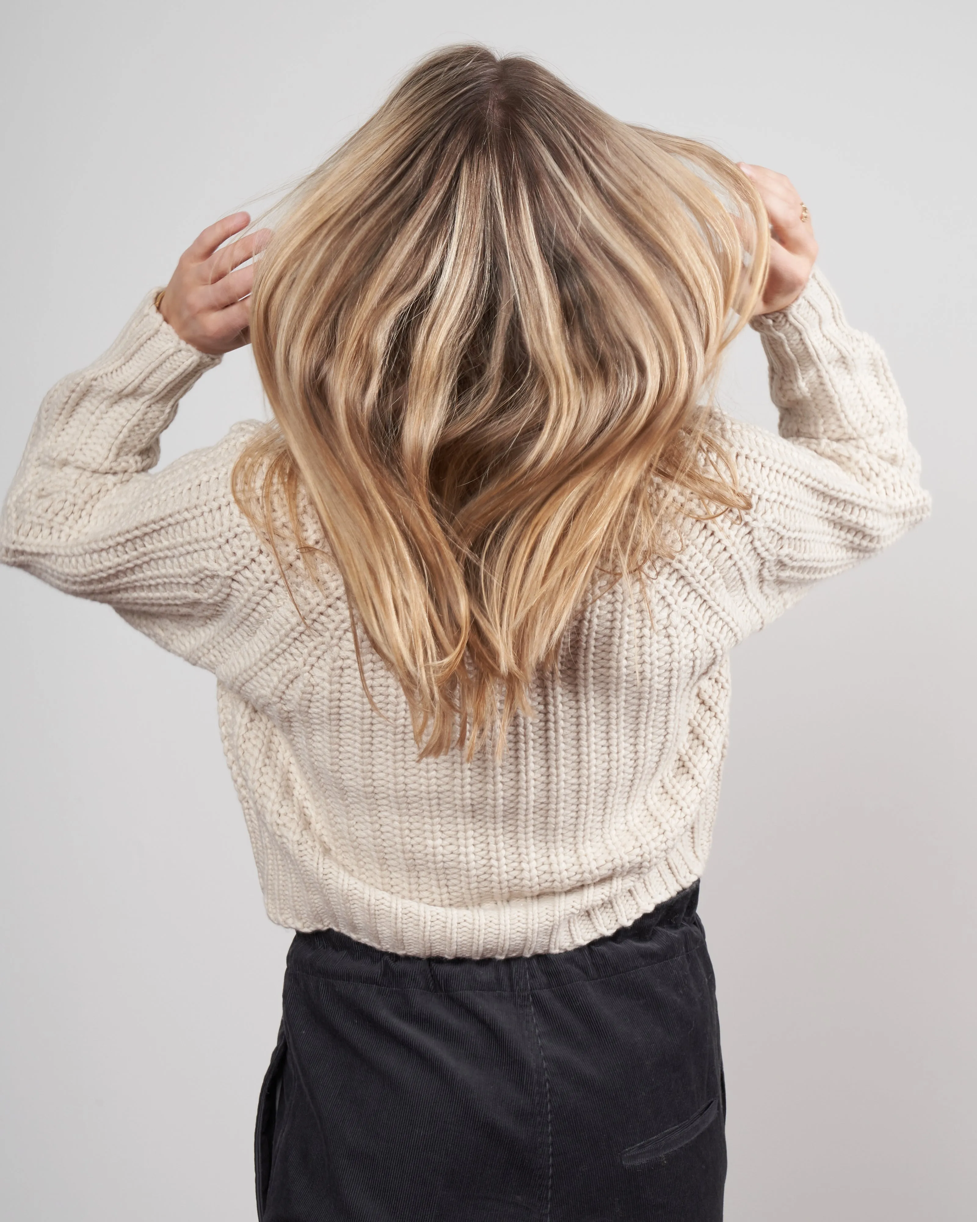 chunky cropped sweater - off white