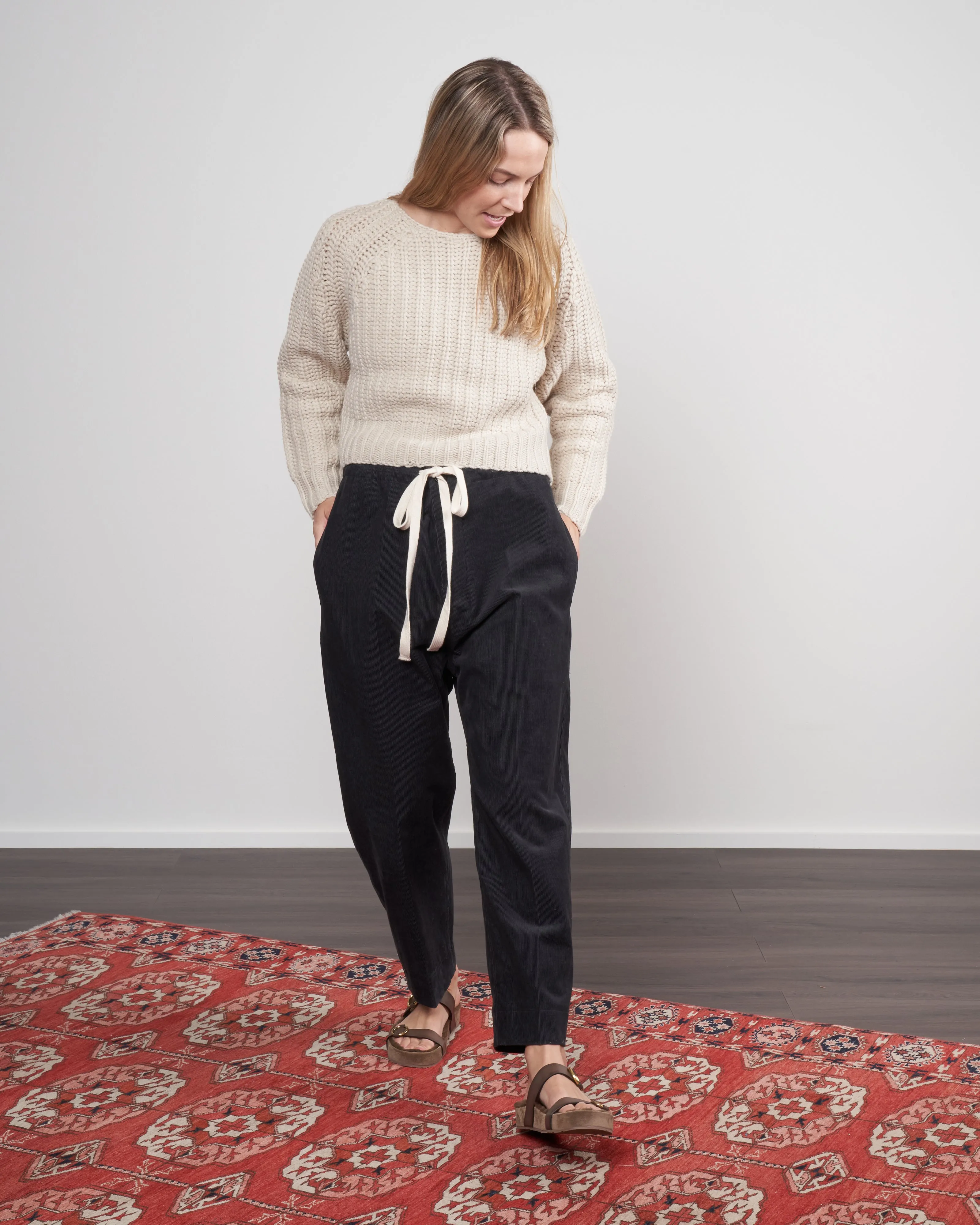 chunky cropped sweater - off white