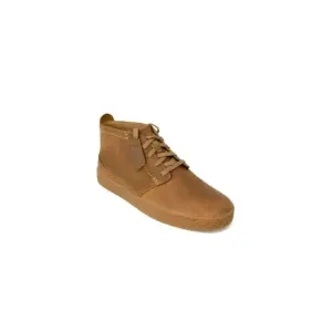 Clarks Men's Beige Leather Boots with Laces