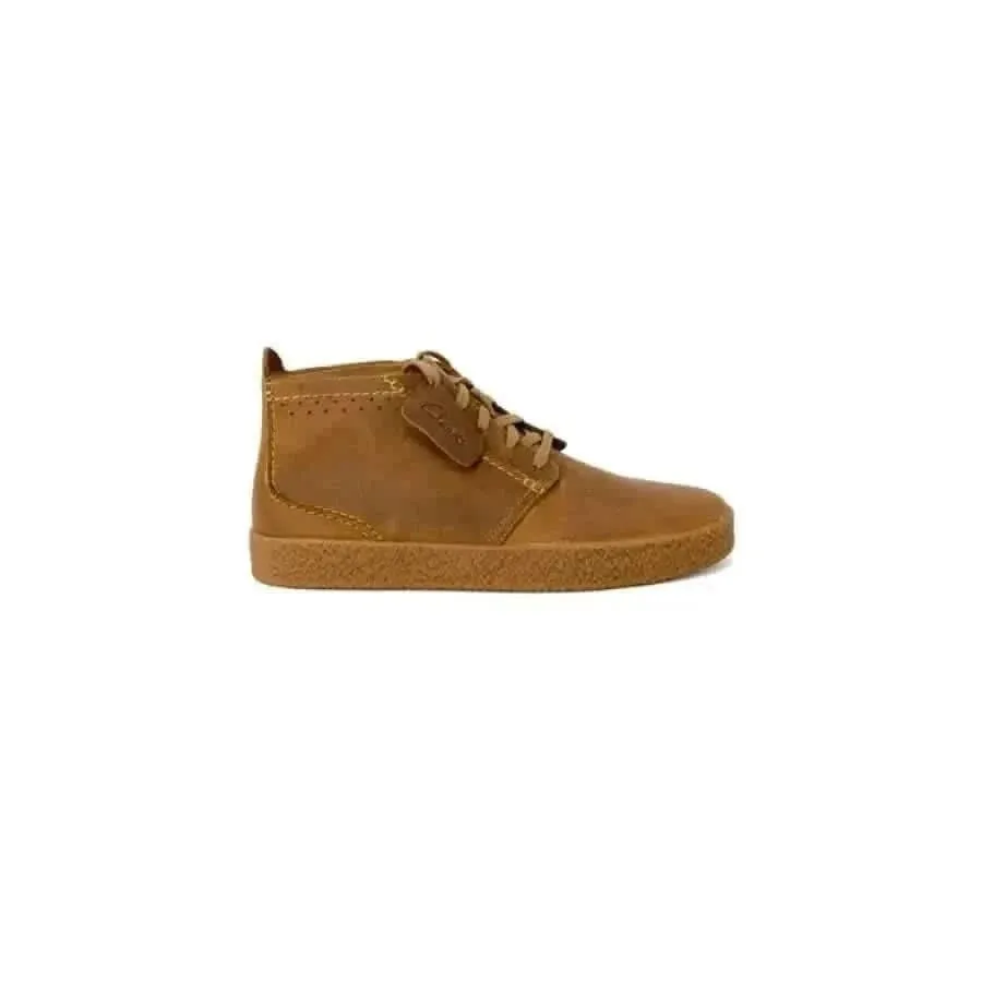 Clarks Men's Beige Leather Boots with Laces