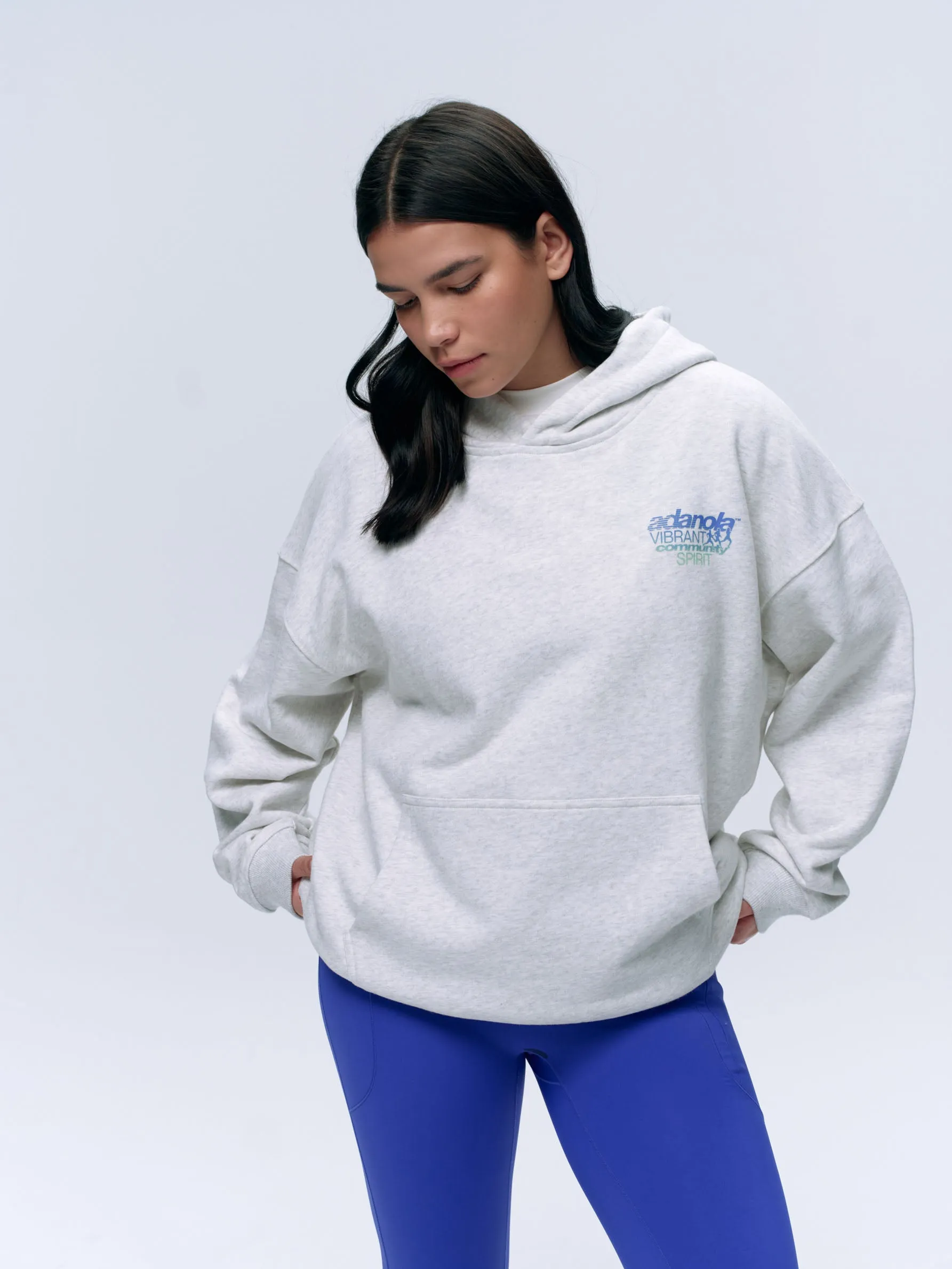 Community Spirit Oversized Hoodie - Light Grey Melange