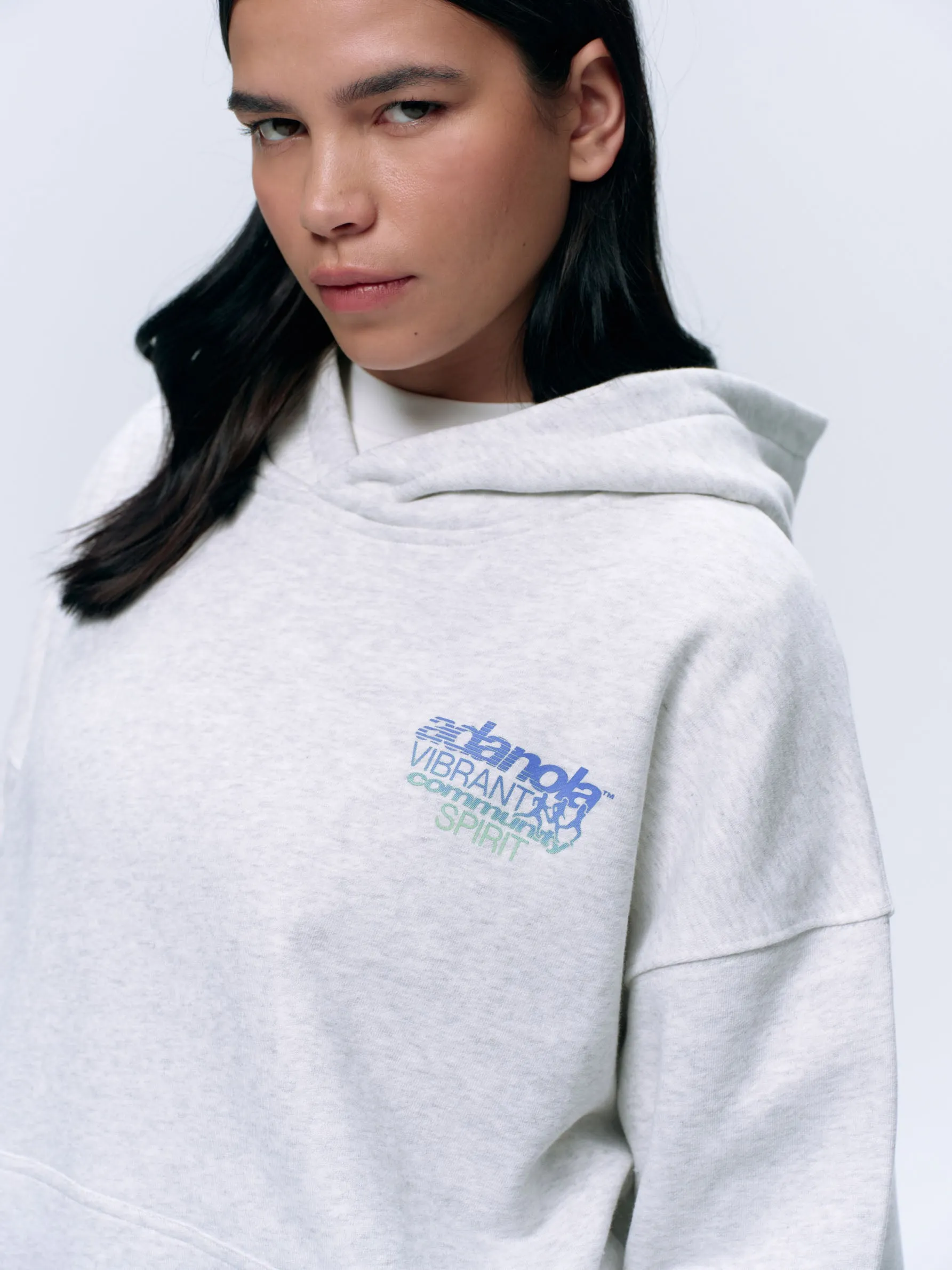Community Spirit Oversized Hoodie - Light Grey Melange
