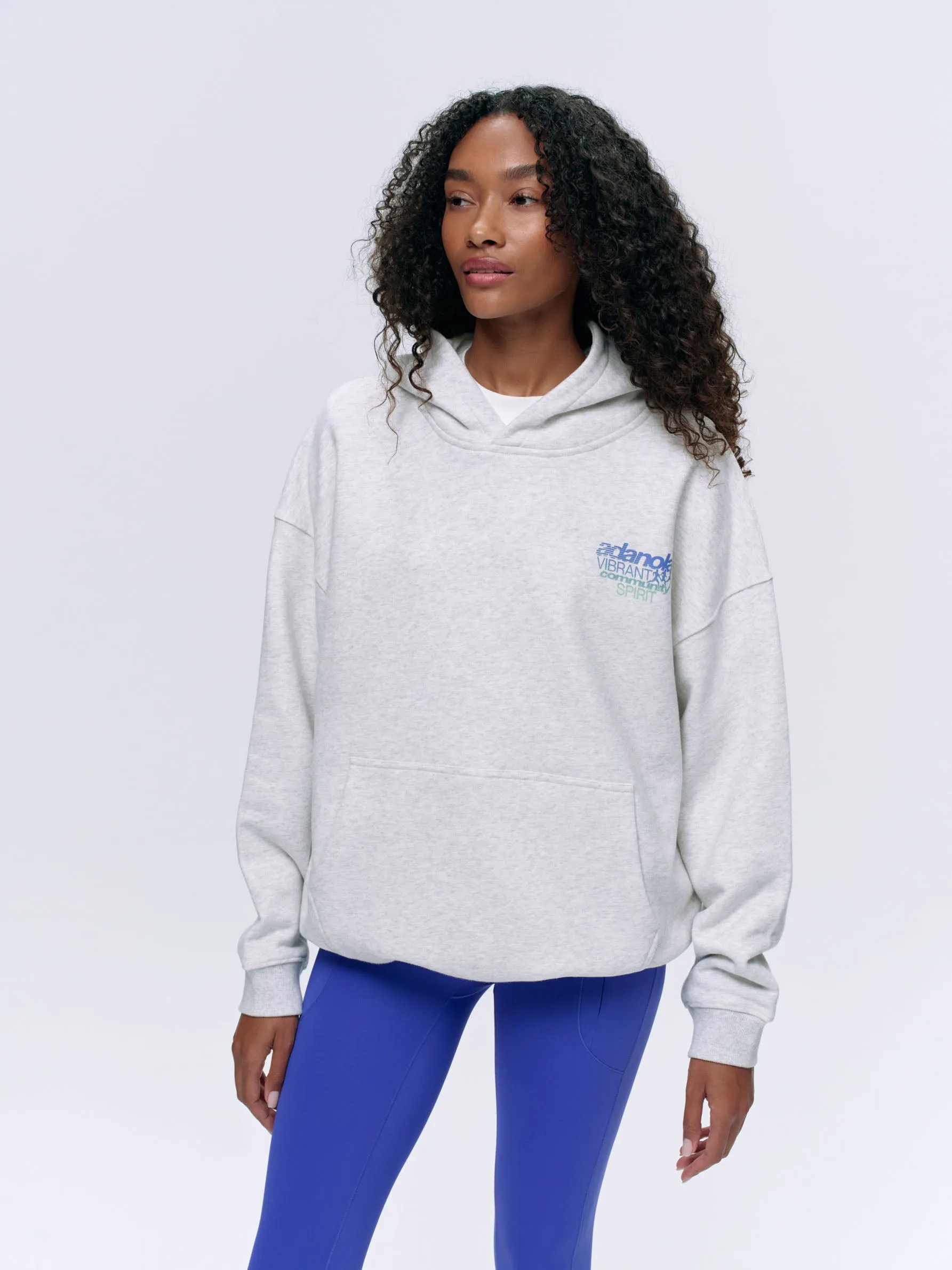 Community Spirit Oversized Hoodie - Light Grey Melange