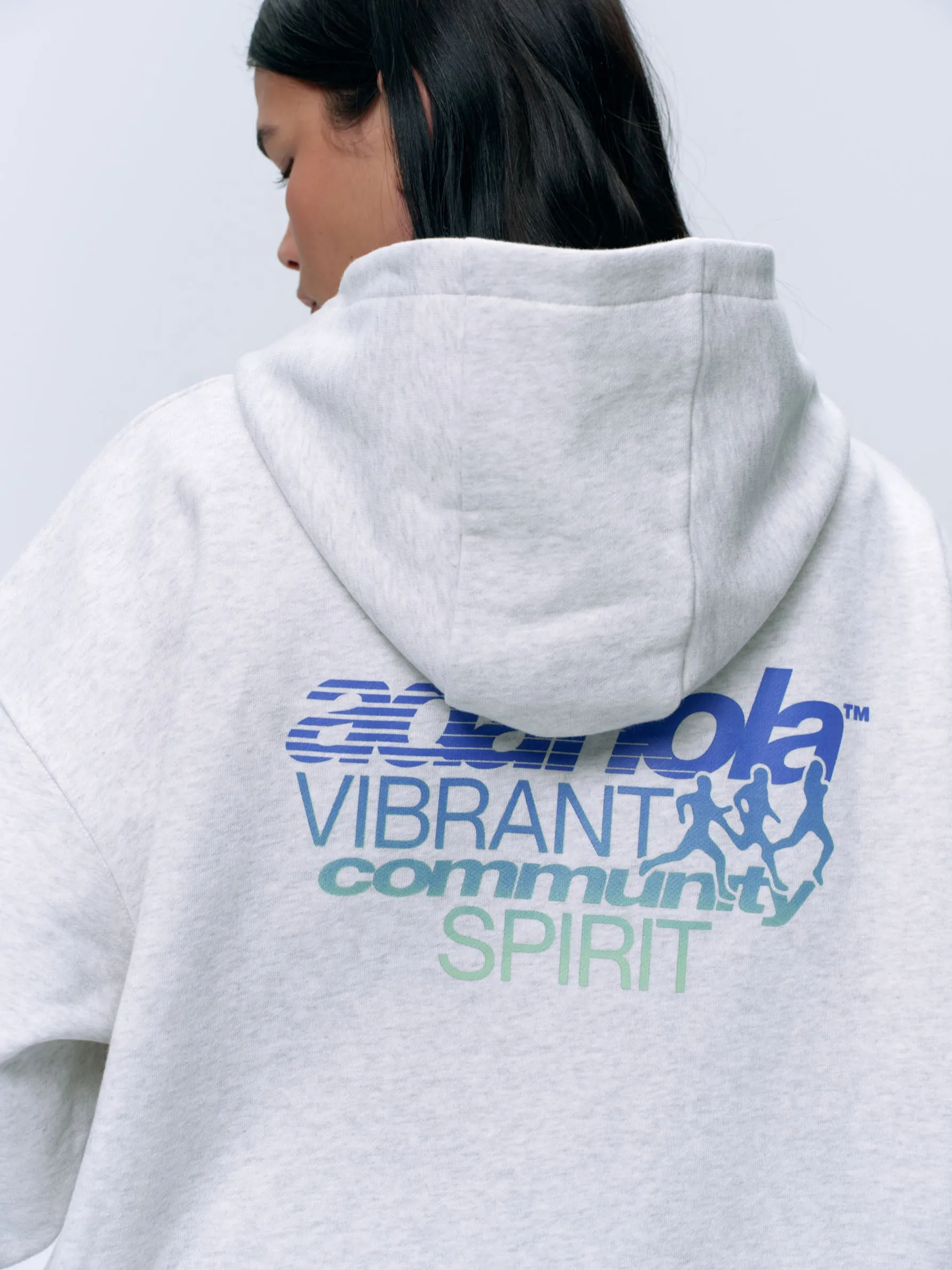 Community Spirit Oversized Hoodie - Light Grey Melange