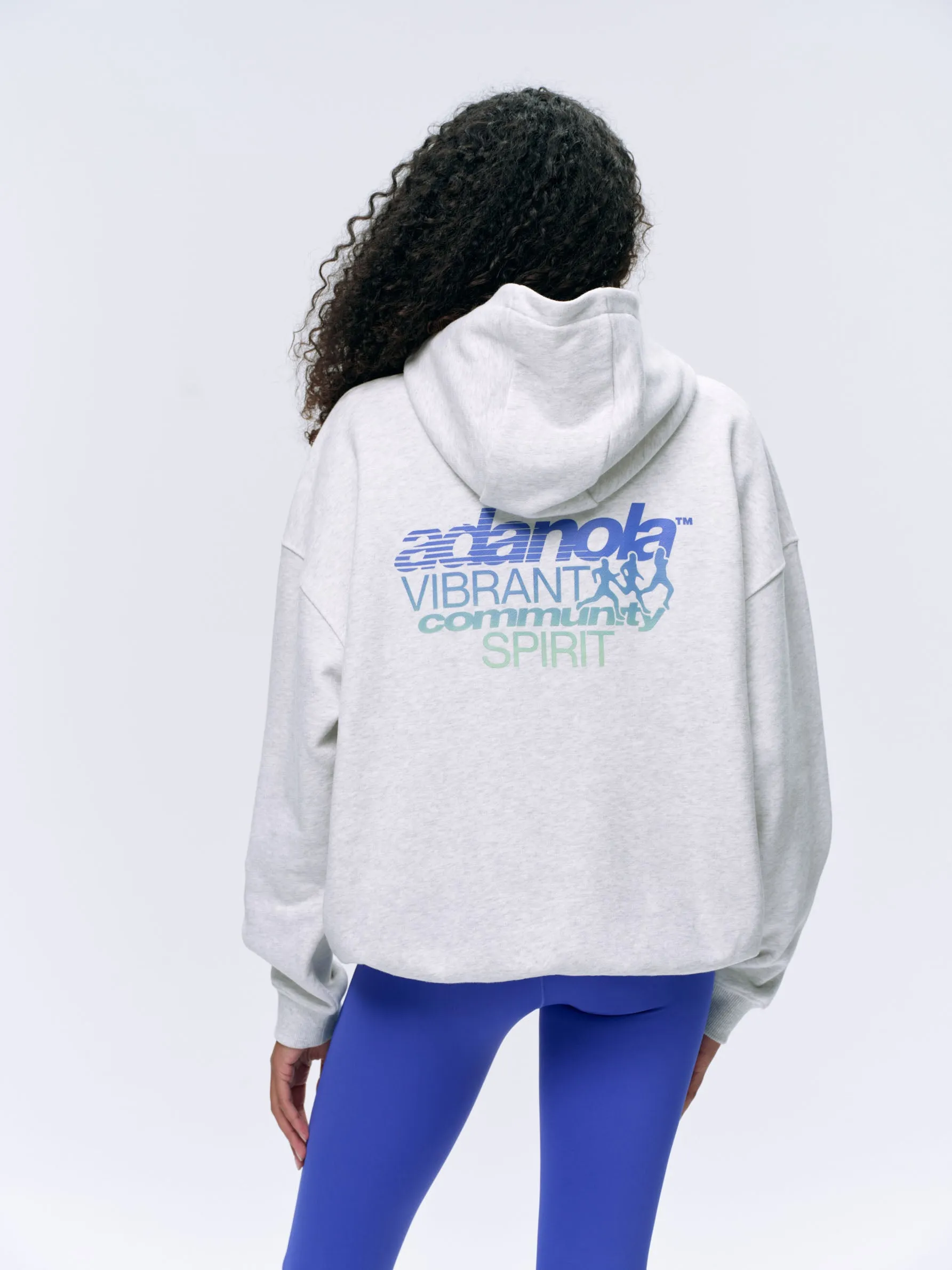Community Spirit Oversized Hoodie - Light Grey Melange