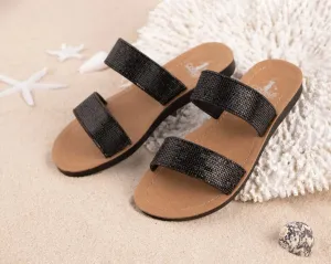 Corky's Black Sparkle Sandal  SALE 30% off