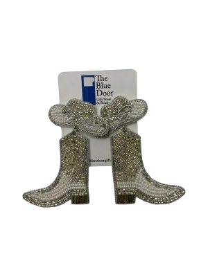 Cowgirl White Boots and Hat Beaded Earrings