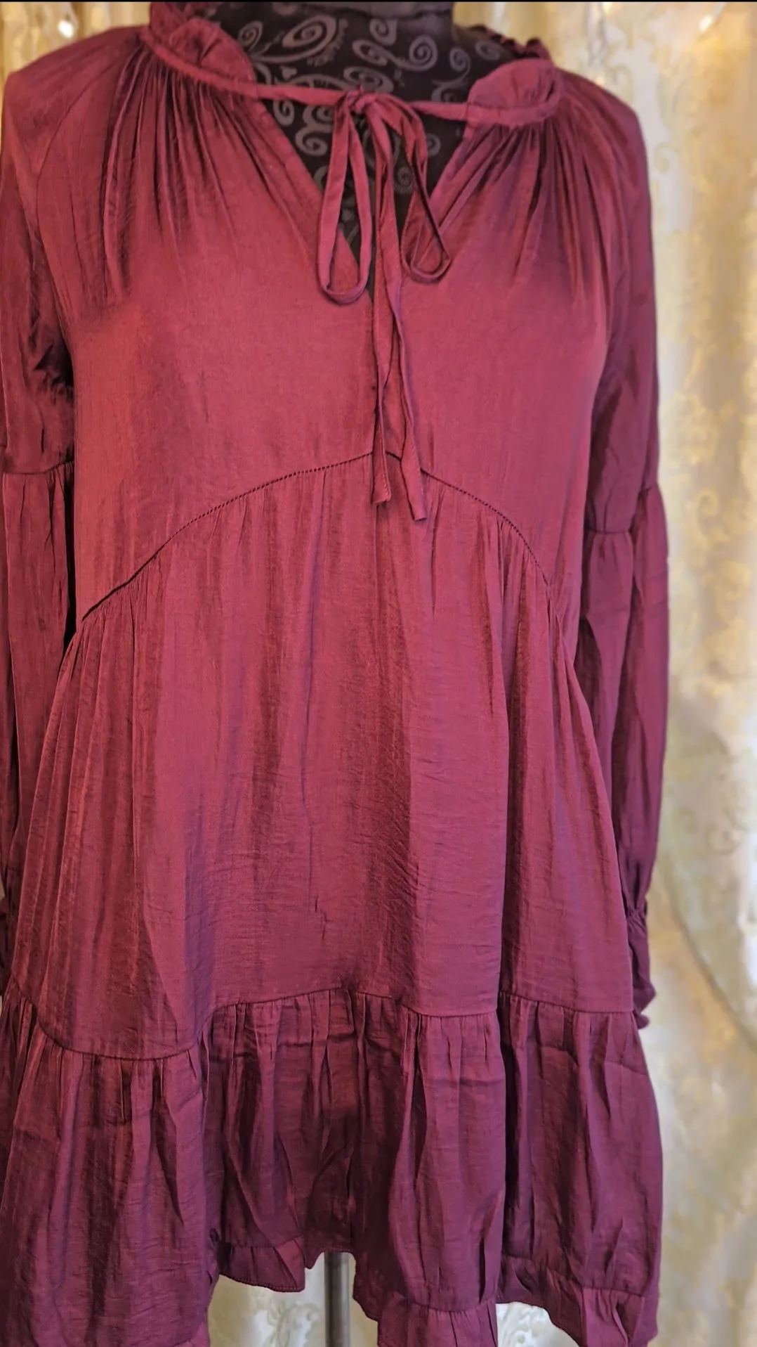 Crinkly Tiered Layered Dress