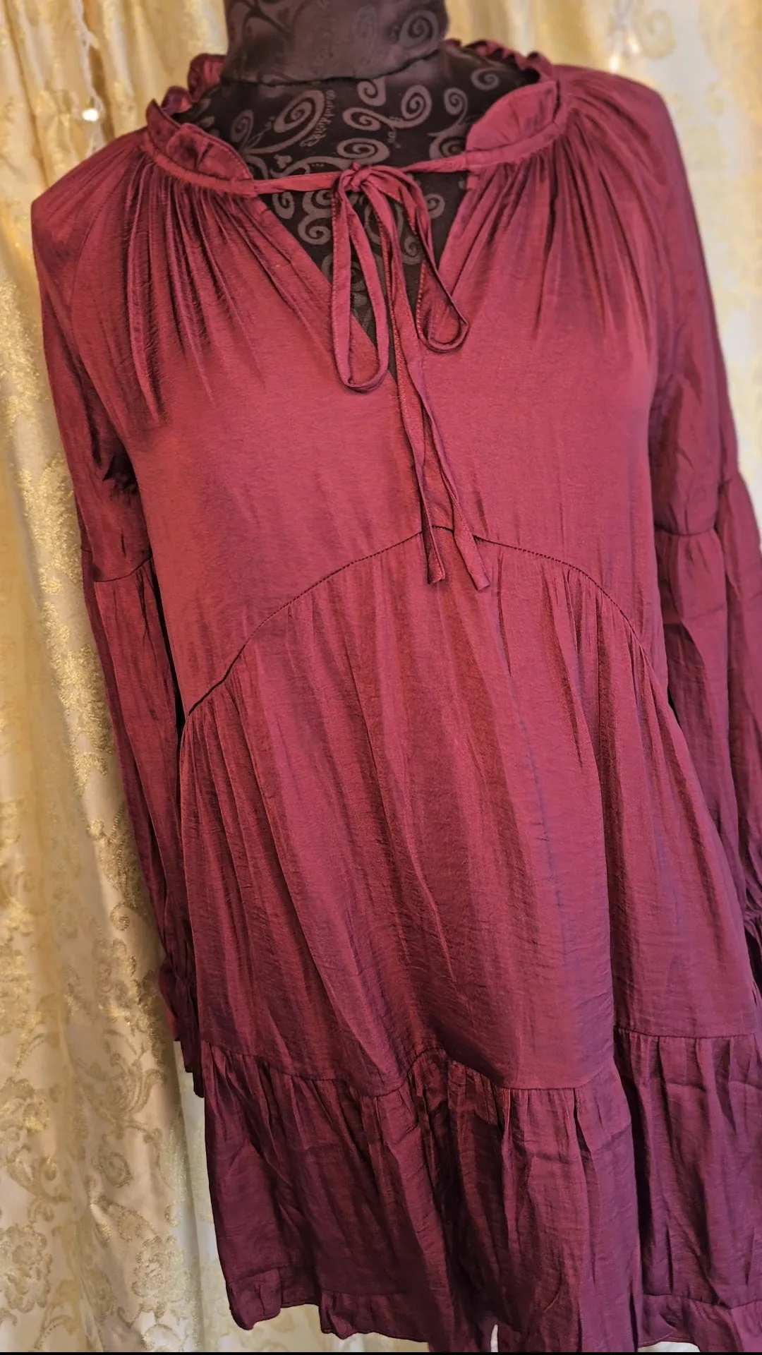 Crinkly Tiered Layered Dress