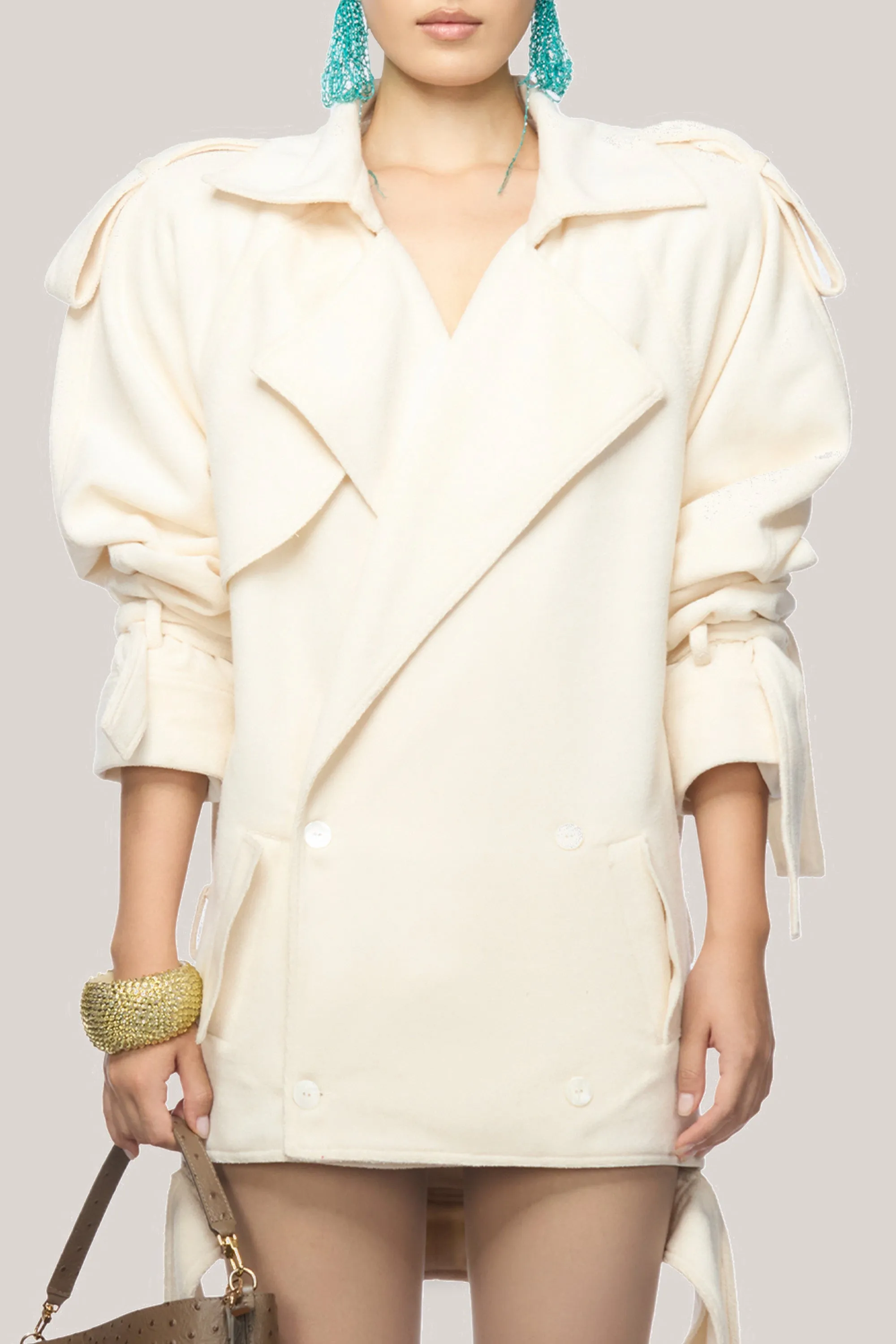 DAS LA VIE • Vickie Straight Double Breasted Cotton Mini Dress