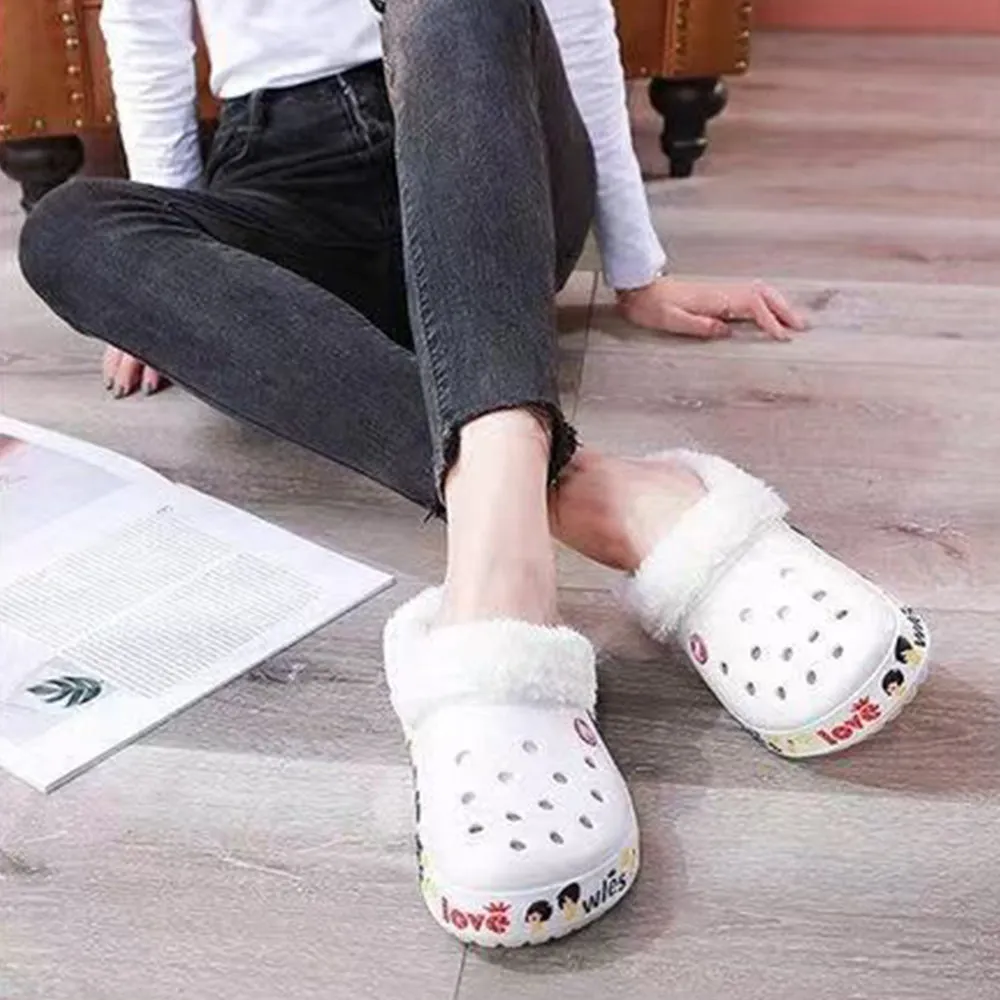 Detachable Plus Velvet Warm Insoles For Clogs