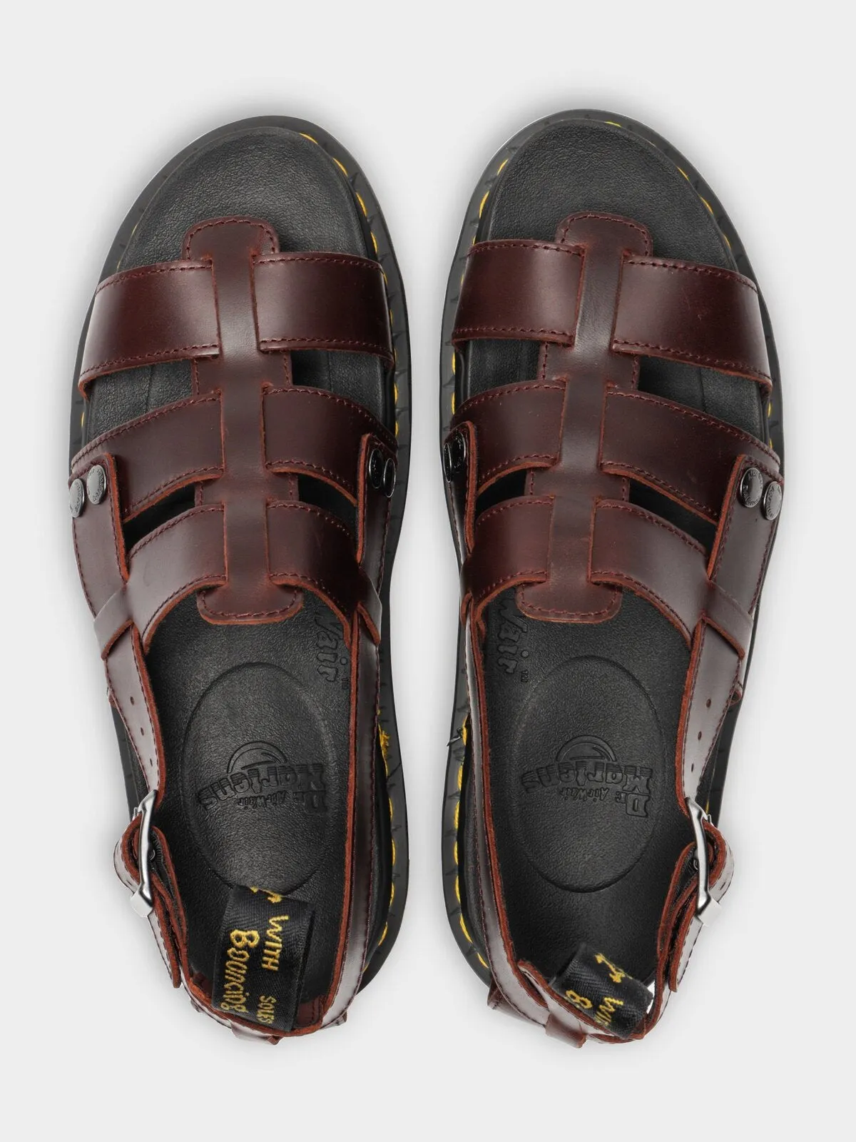 Dr. Martens Womens Terry Strap Leather Sandals Slides Shoes - Charro