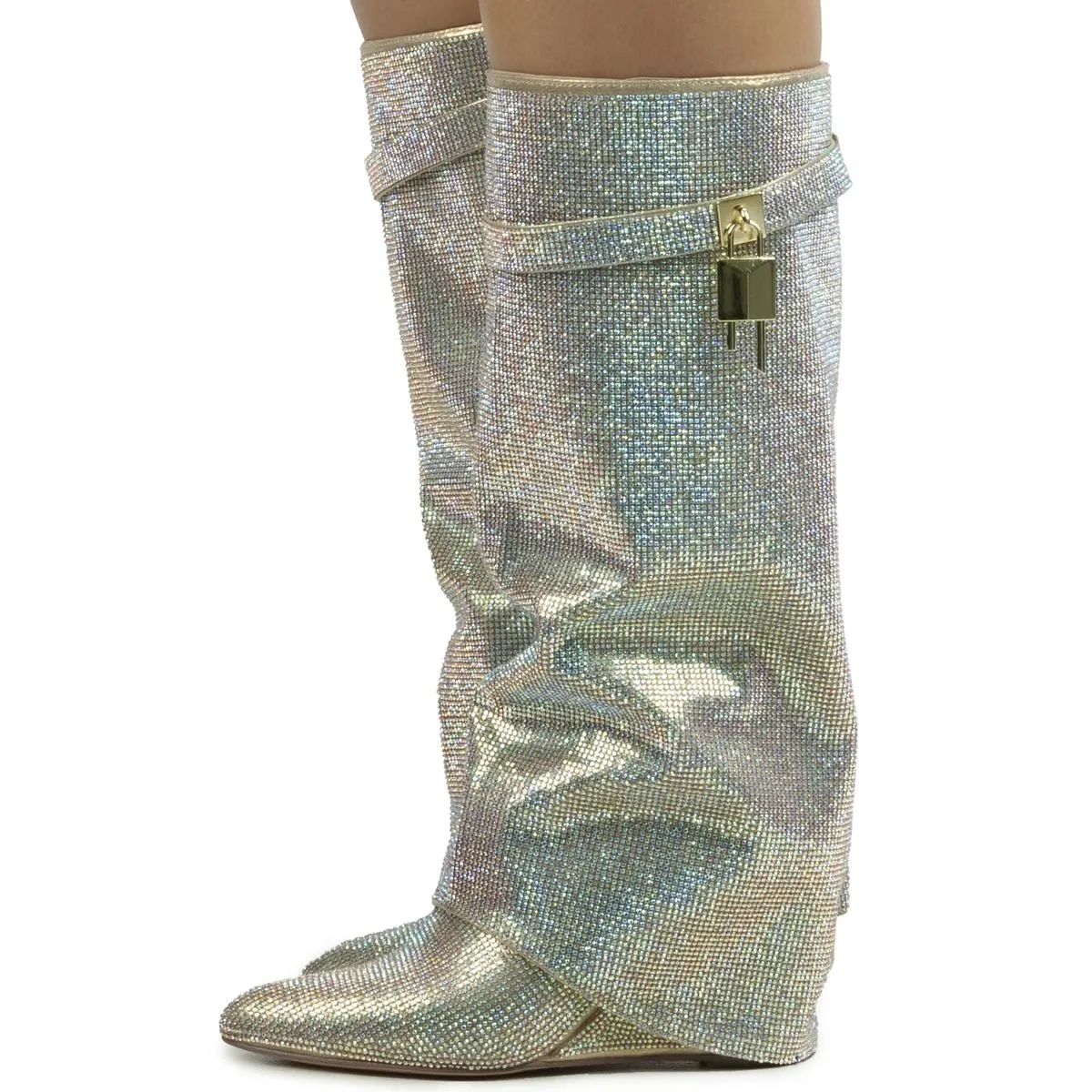 Drape Rhinestone Boot