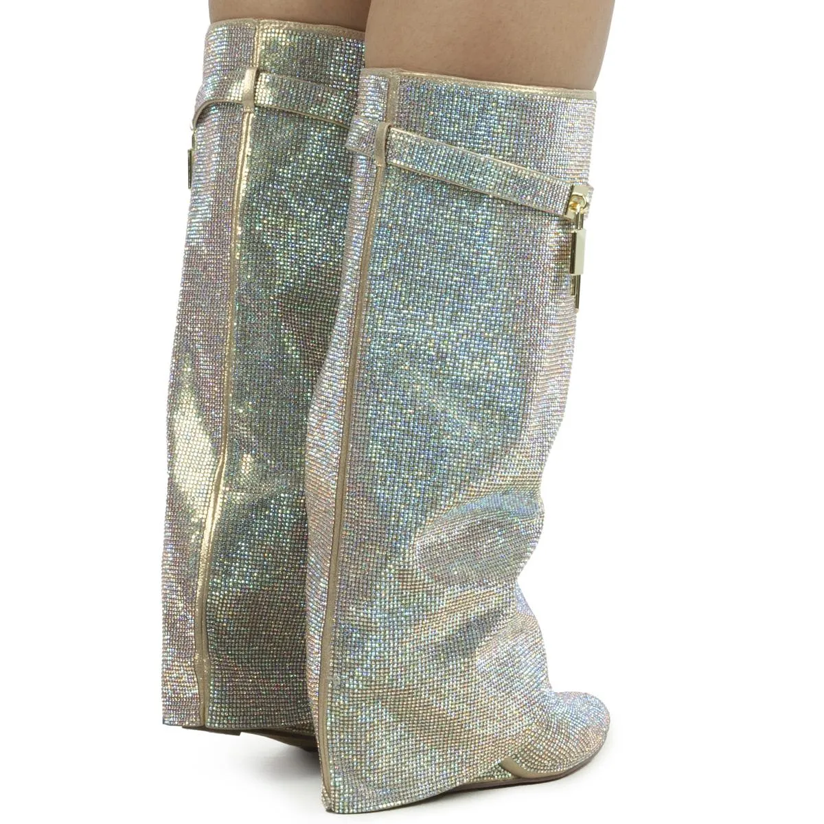 Drape Rhinestone Boot