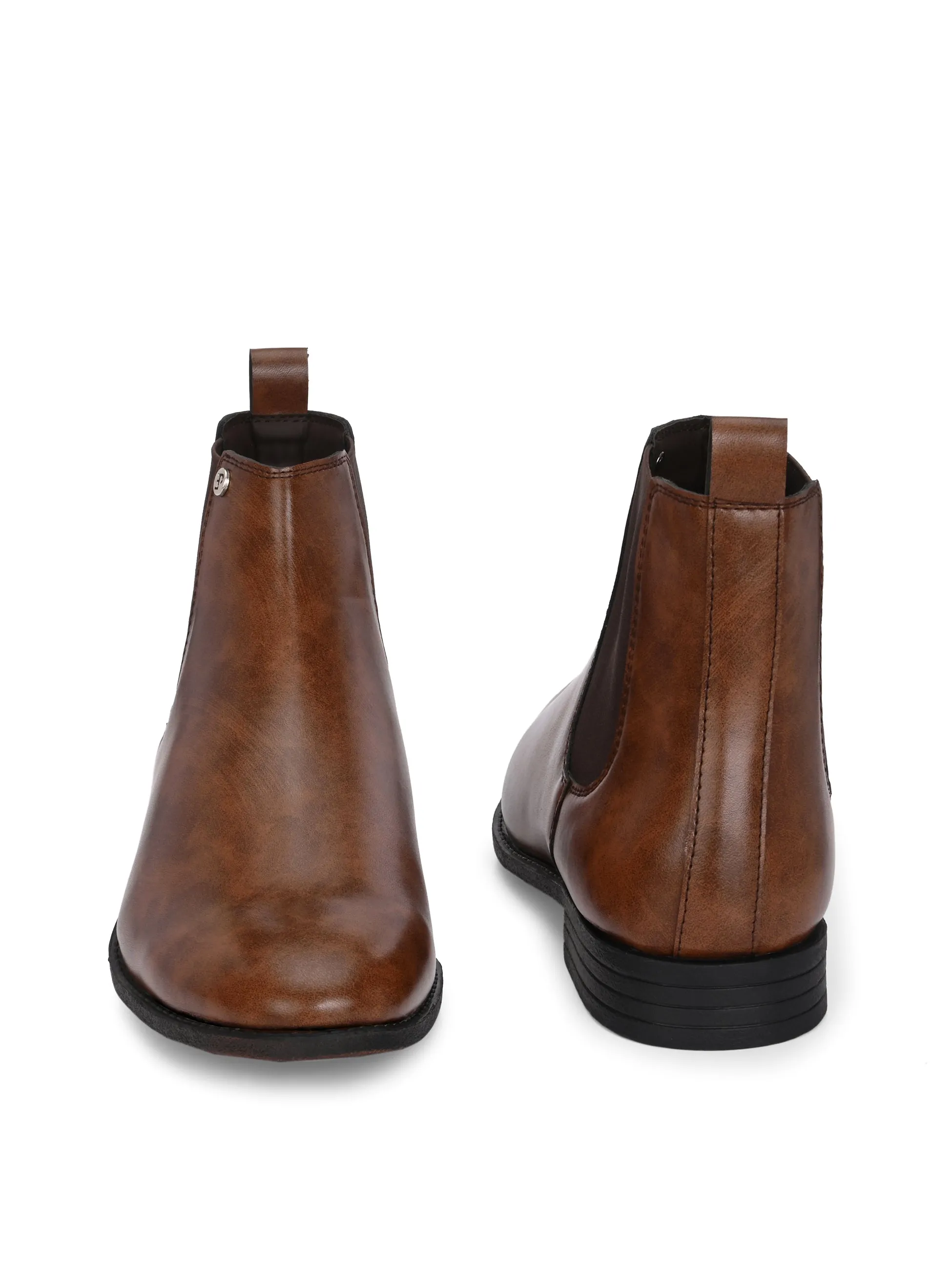 El Paso Men Faux Leather Casual Chelsea Boots