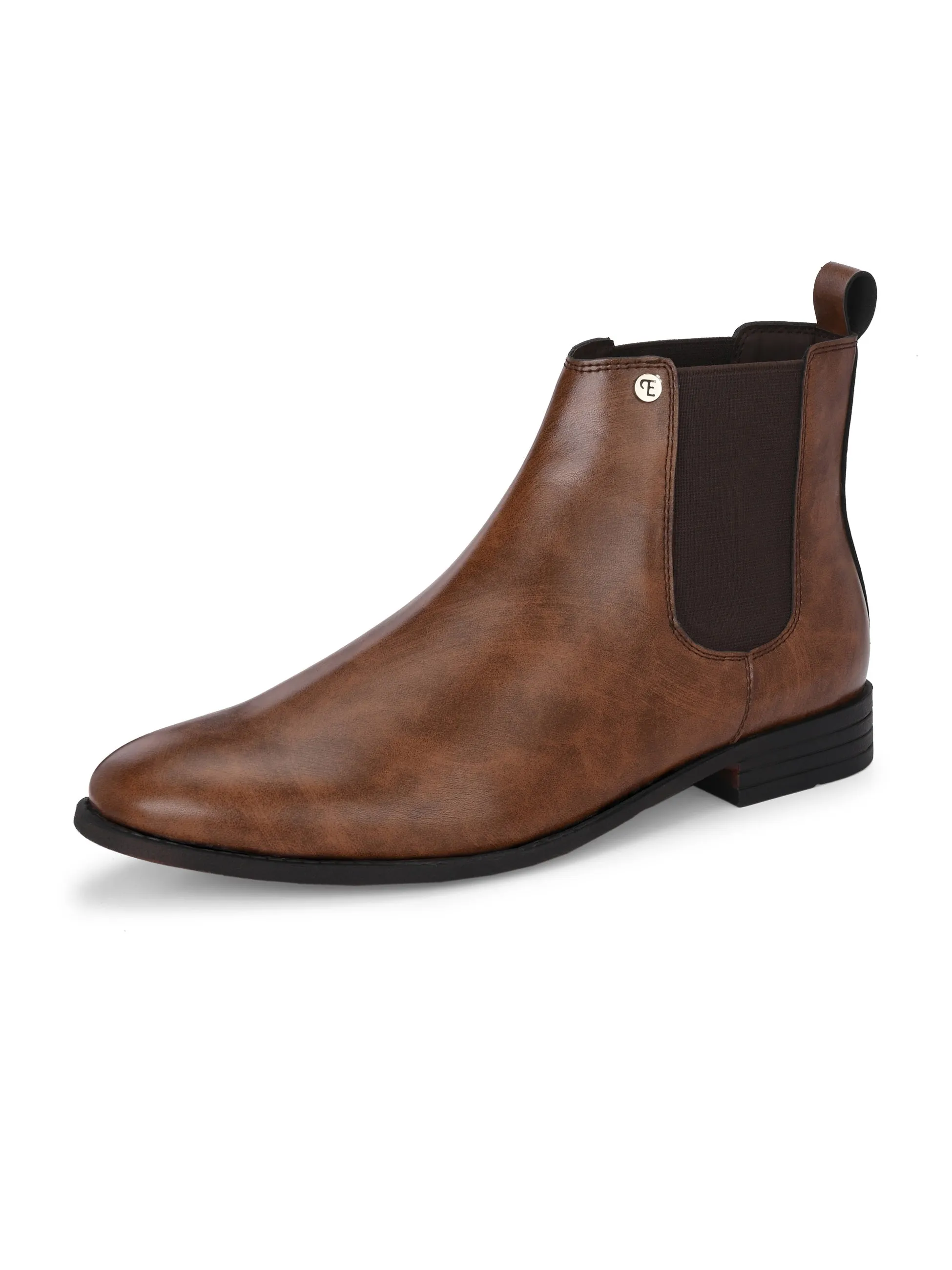 El Paso Men Faux Leather Casual Chelsea Boots
