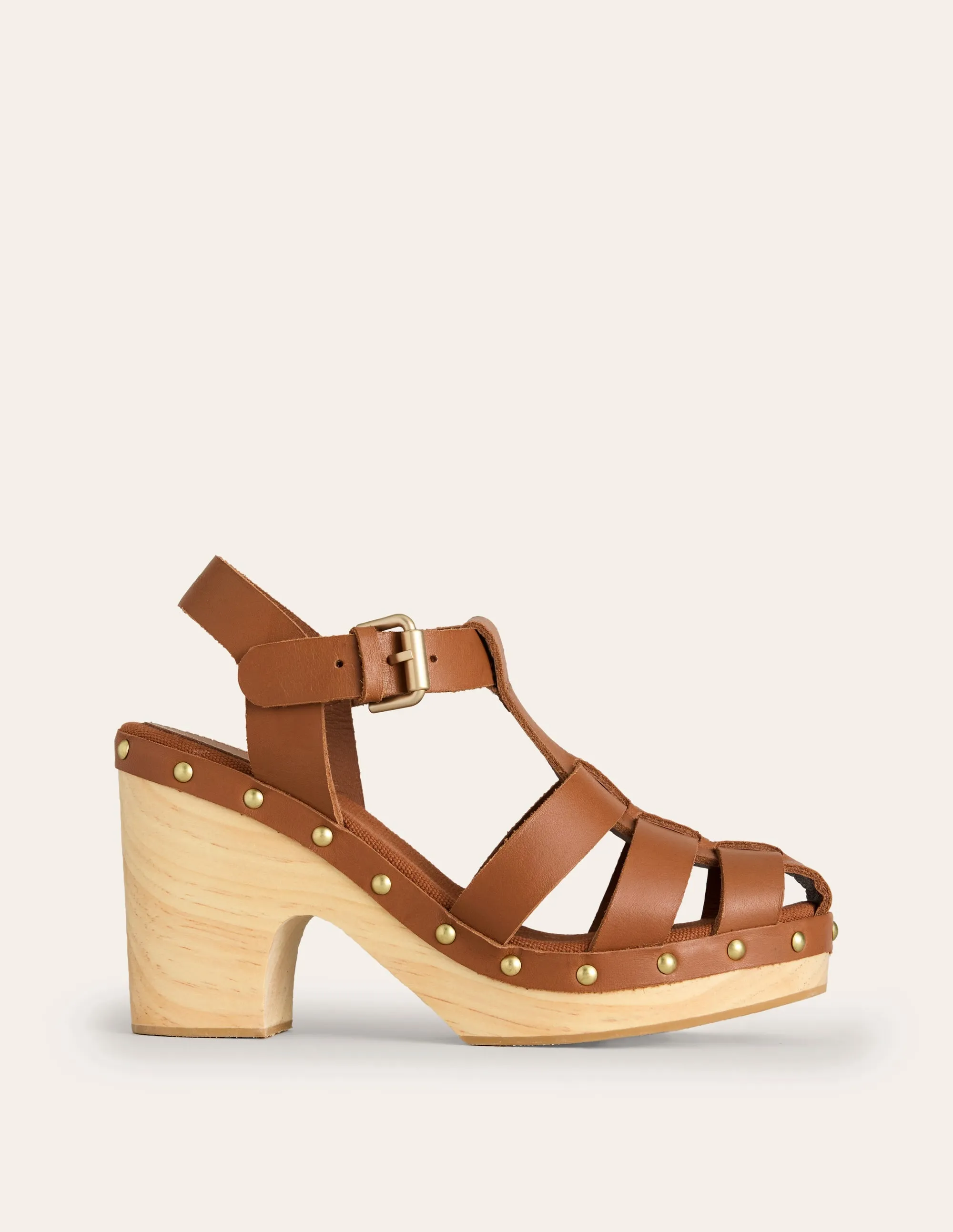 Fischersandalen-Clogs-Hellbraun