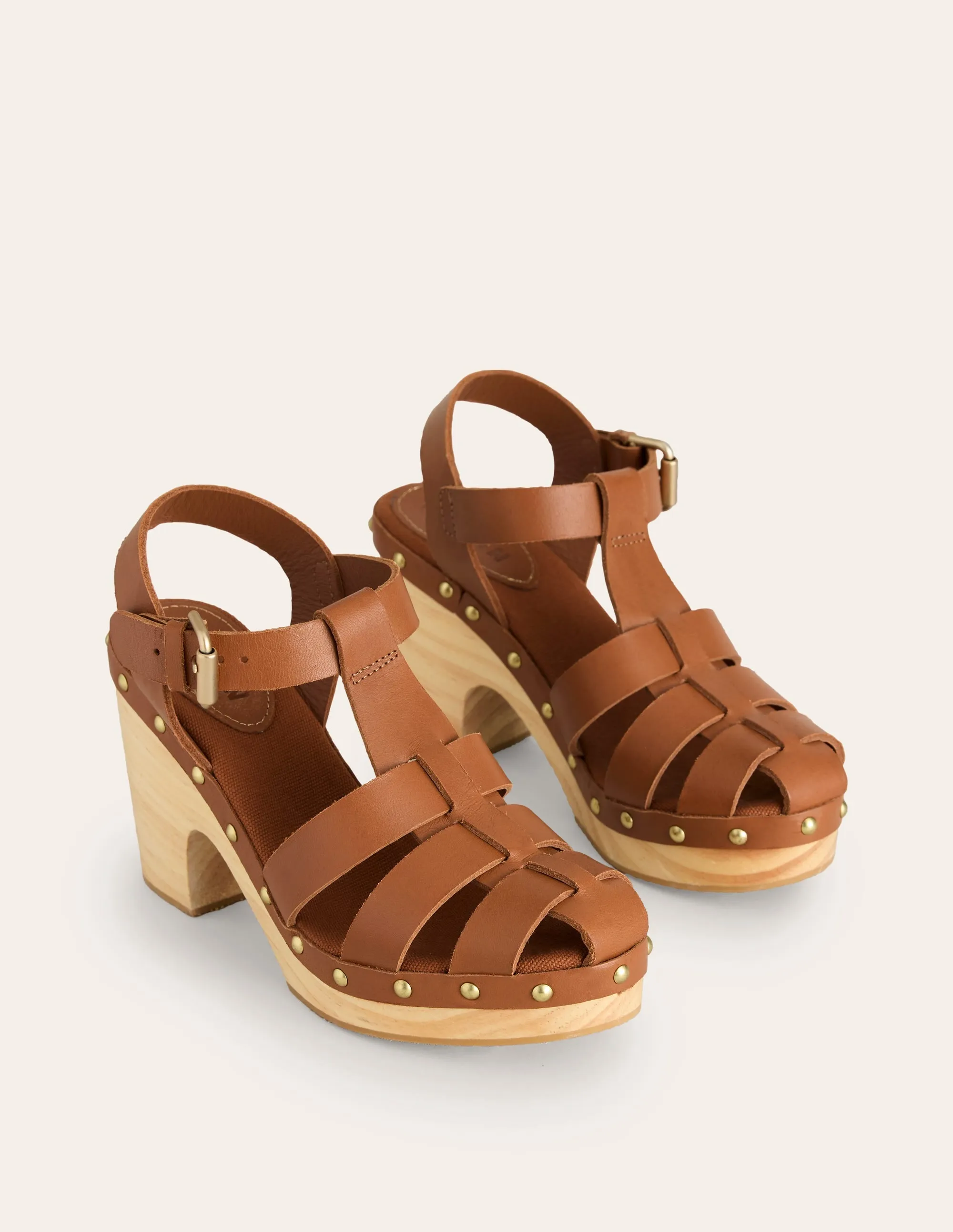 Fischersandalen-Clogs-Hellbraun