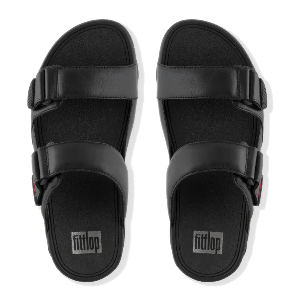 FitFlop Gogh Moc Leather Slides Black