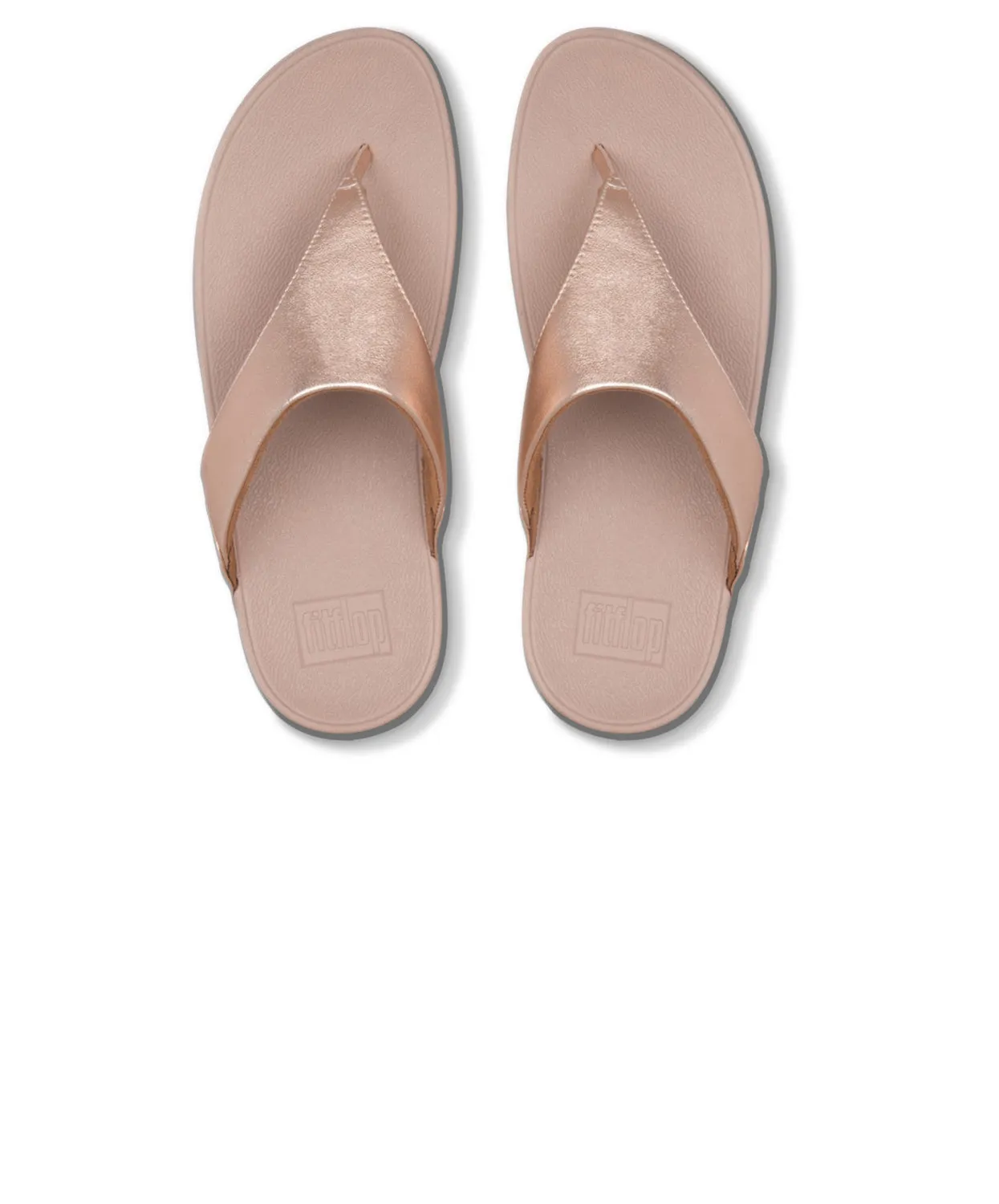 FitFlop Lulu Leather Toe Post Sandals Rose Gold