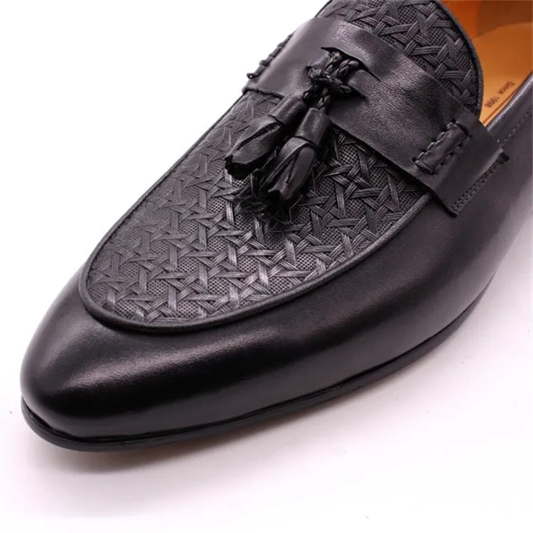Genuine Leather Slip on British Loafers Men's Fashion Men's Business Office Casual Leather Shoes Trend Men's One Pedal