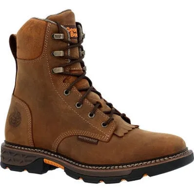 Georgia Men's Carbo Tec Flx 8" Soft Toe Waterproof Lacer Western Work Boot -Brown- GB00623