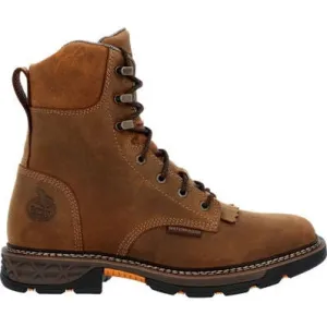 Georgia Men's Carbo Tec Flx 8" Soft Toe Waterproof Lacer Western Work Boot -Brown- GB00623