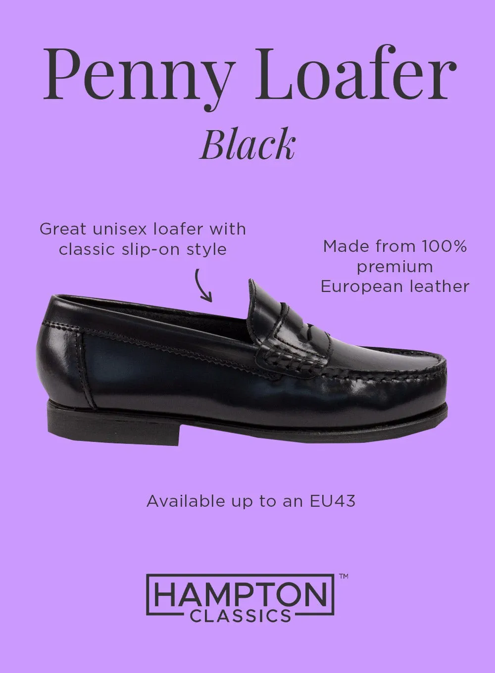 Hampton Classics Penny Loafer in Black