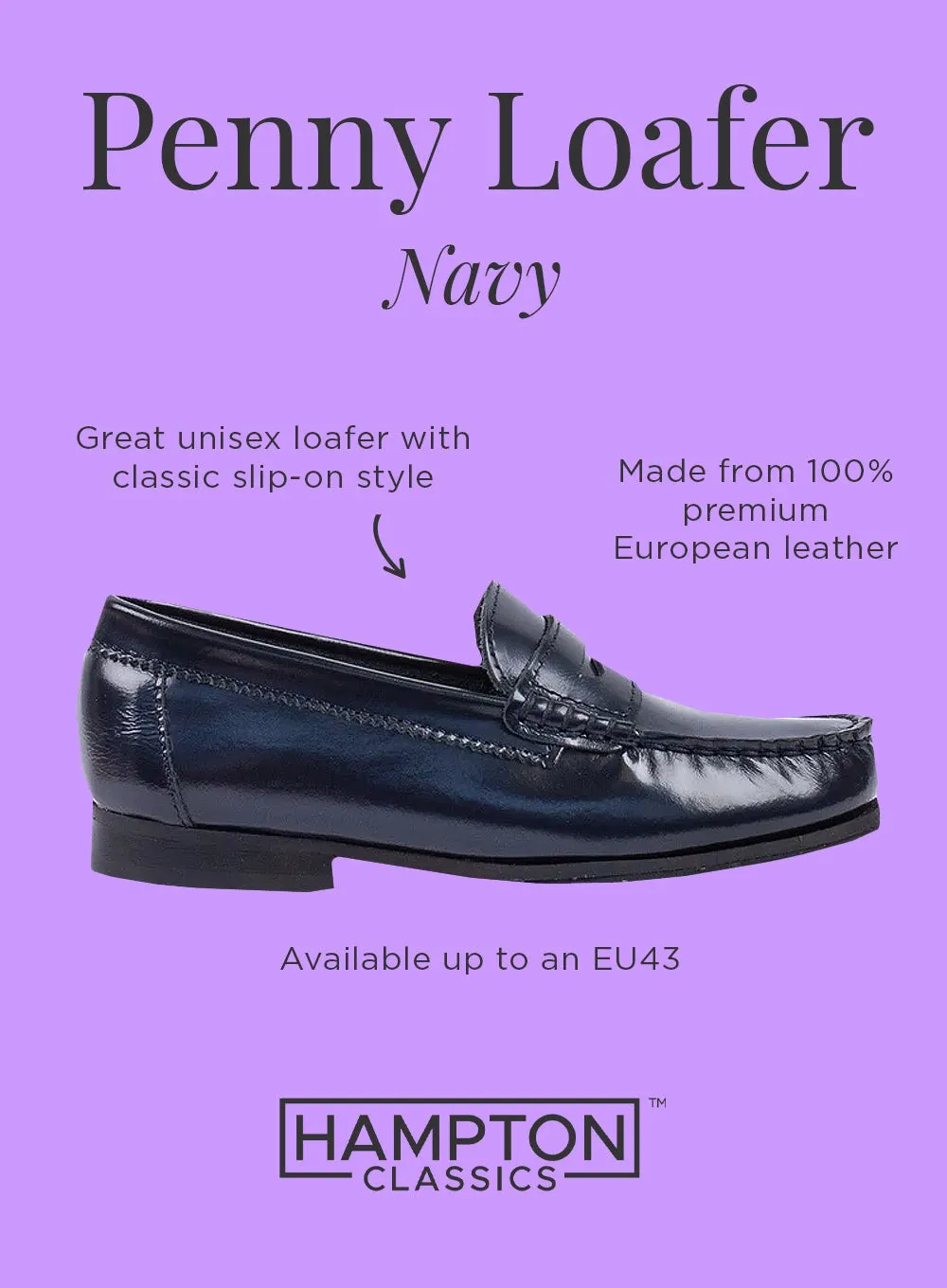 Hampton Classics Penny Loafer in Navy